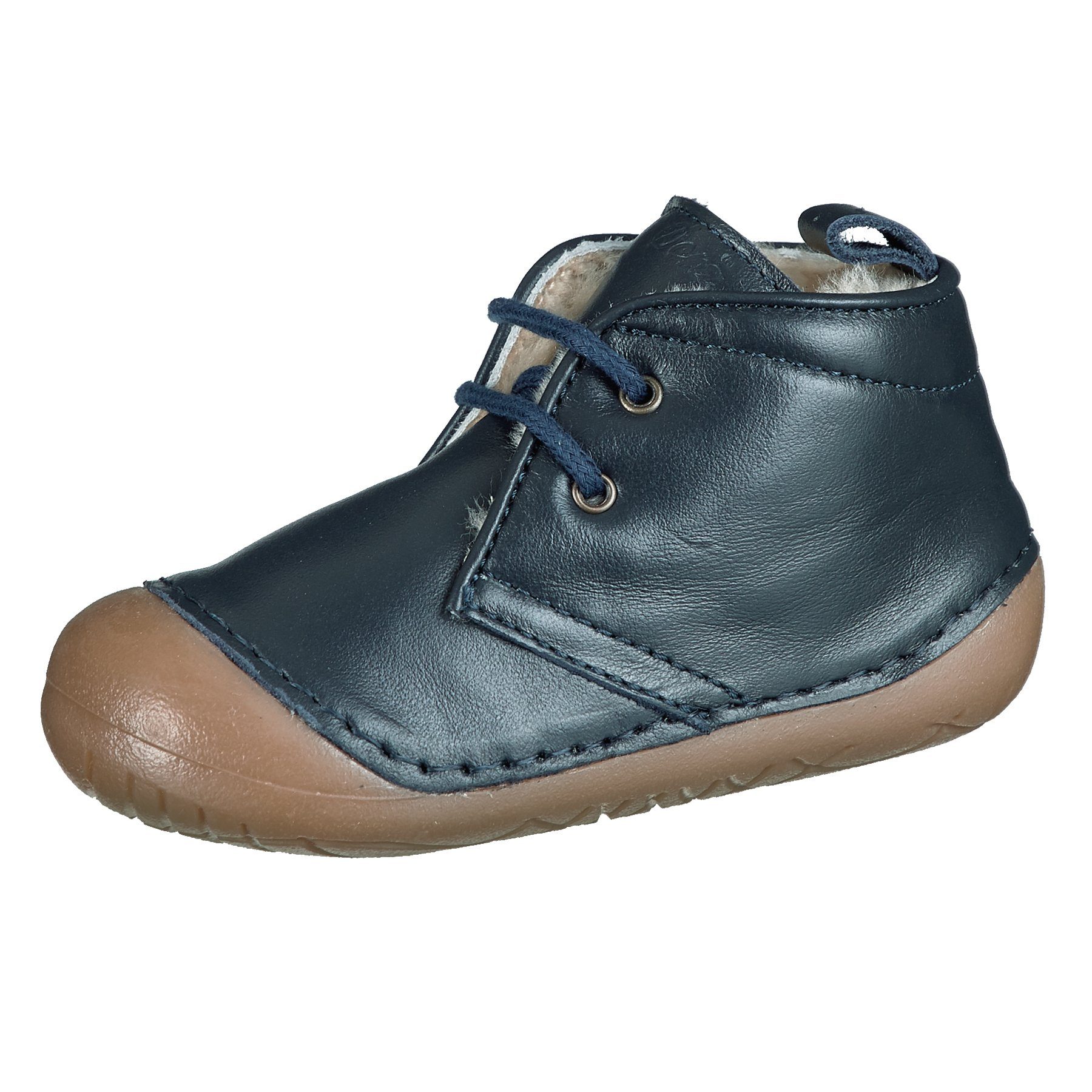 Ocra Ocra 330 Lauflern- Krabbel Erste Обувь pflanz. geg. Lammfell Blau Schnürschuh