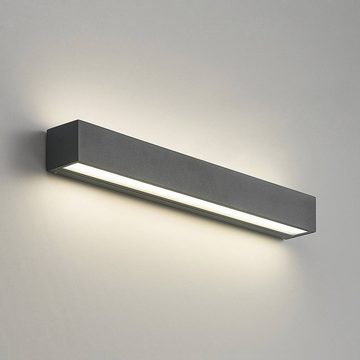 Arcchio LED Außen-Wandleuchte Lengo, LED-Leuchtmittel fest verbaut, Farbwechsel warmweiß / tageslicht, Modern, Aluminiumdruckguss, Glas, grafit, 2 flammig, inkl.