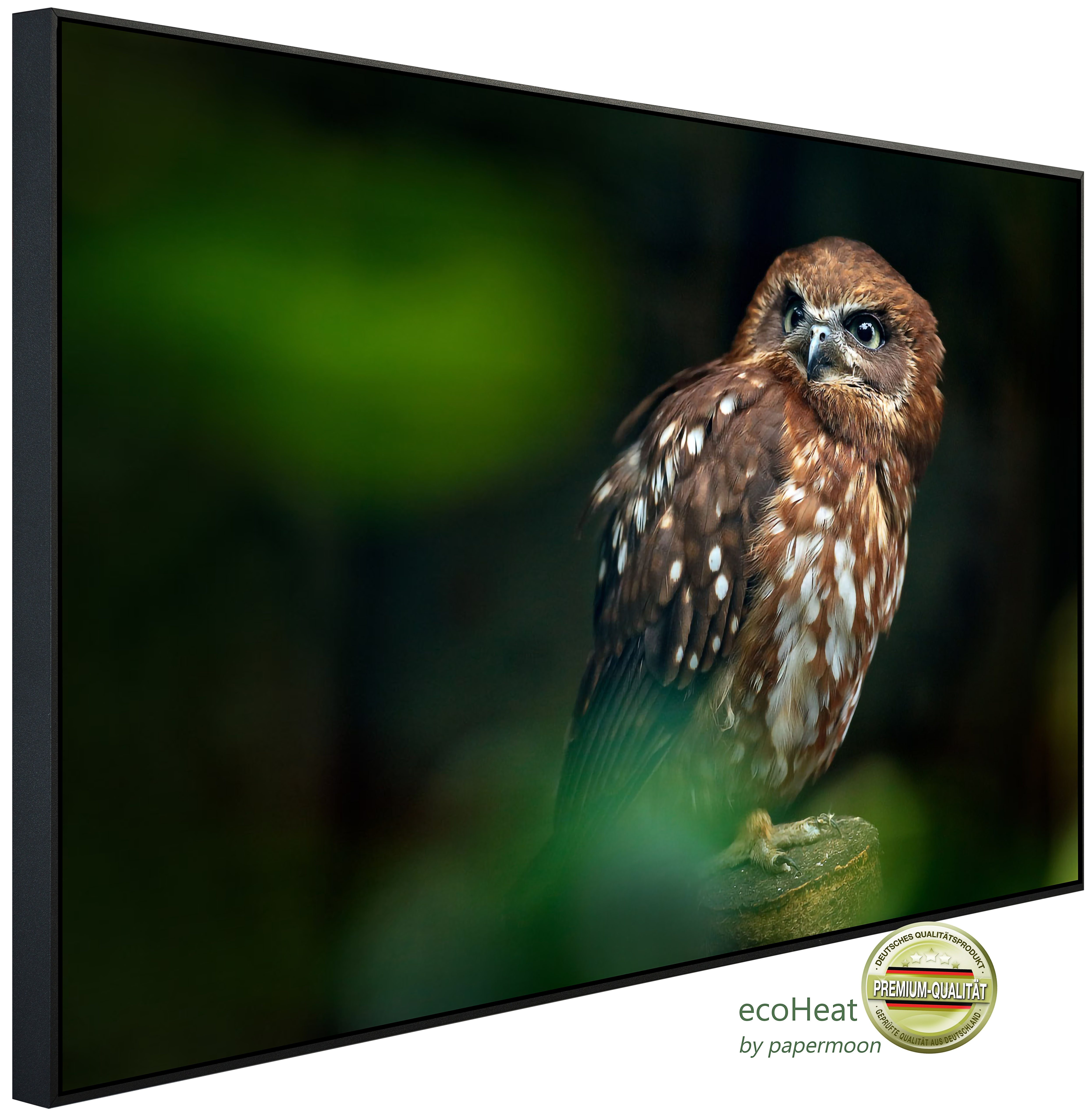 Papermoon Infrarotheizung INFRAROT-BILD-HEIZUNG, Brown Wood Owl, TÜV-Rheinland/GS zertifiziert, angenehme Strahlungswärme