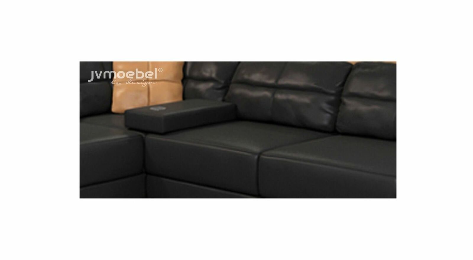 Stoff JVmoebel Ecksofa, Design Polster Schwarz/Beige Ecksofa Couch U-Form Wohnlandschaft Modern Sofas