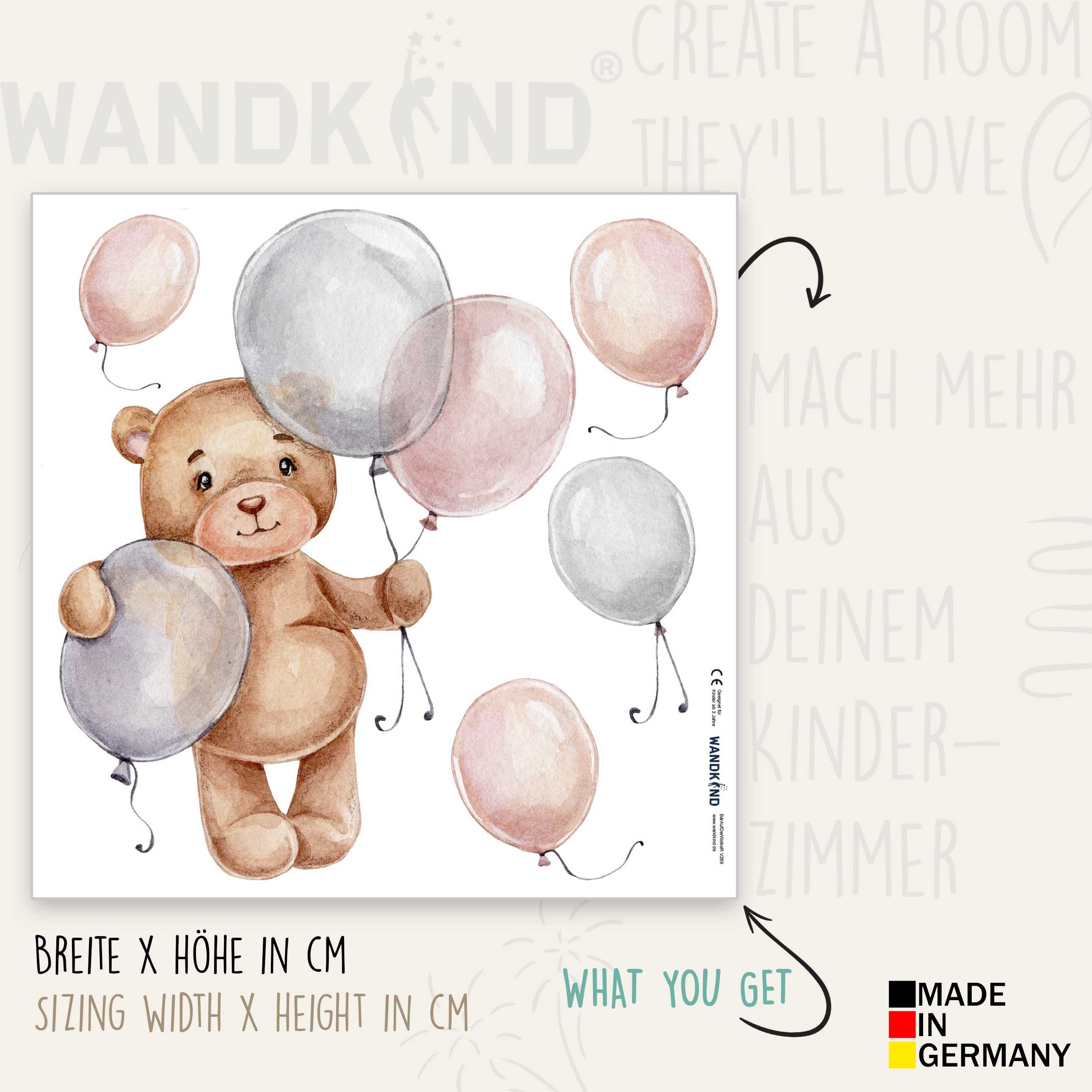 WANDKIND Wandtattoo Bär mit Ballons V271, günstig online kaufen