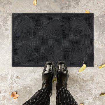 Fußmatte Gummi Fußmatte mit Muscheln, relaxdays, Höhe: 5 mm