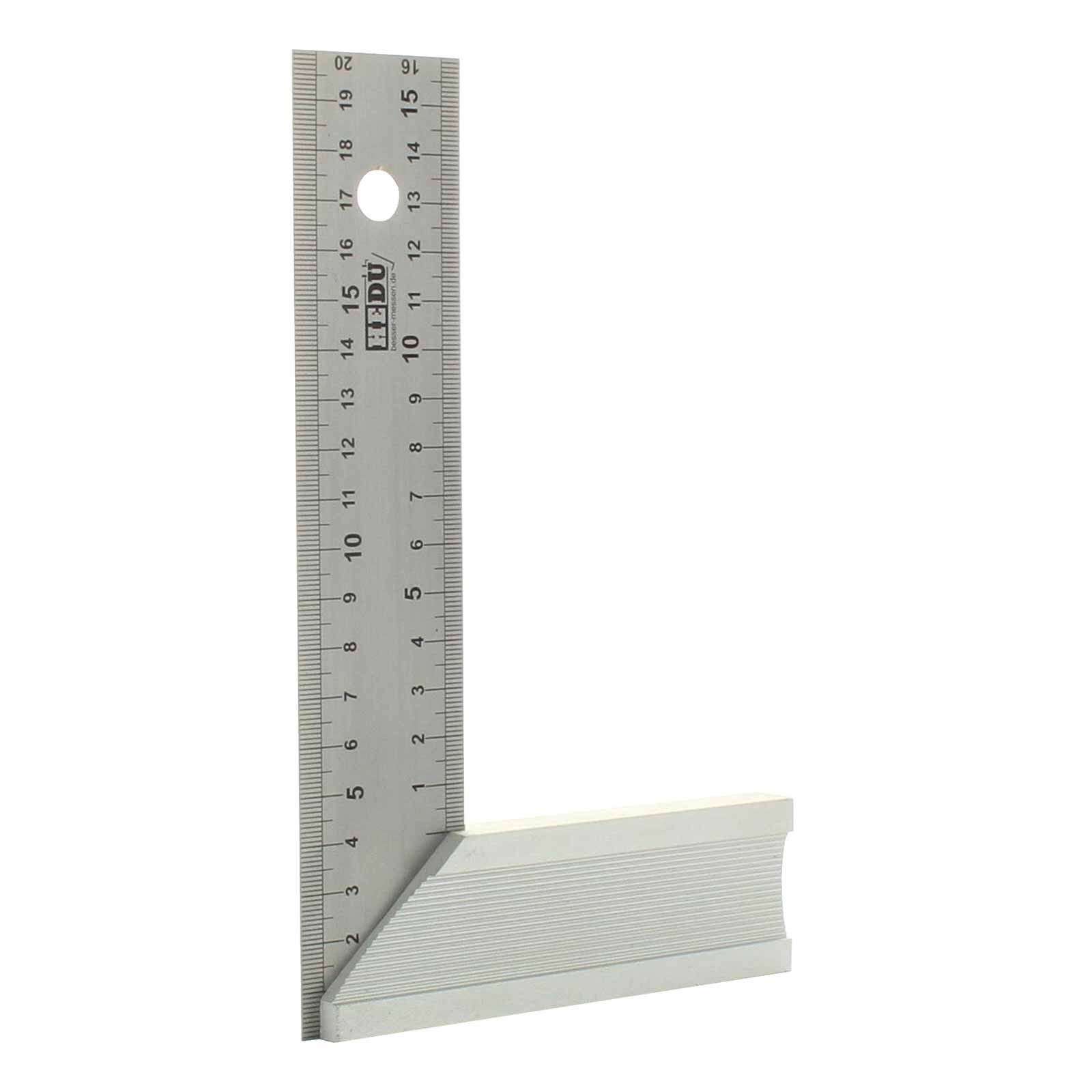 HEDUE Winkelmesser Schreinerwinkel aus Aluminium, Tischlerwinkel - 20 / 30 / 40cm, bis 0.05°