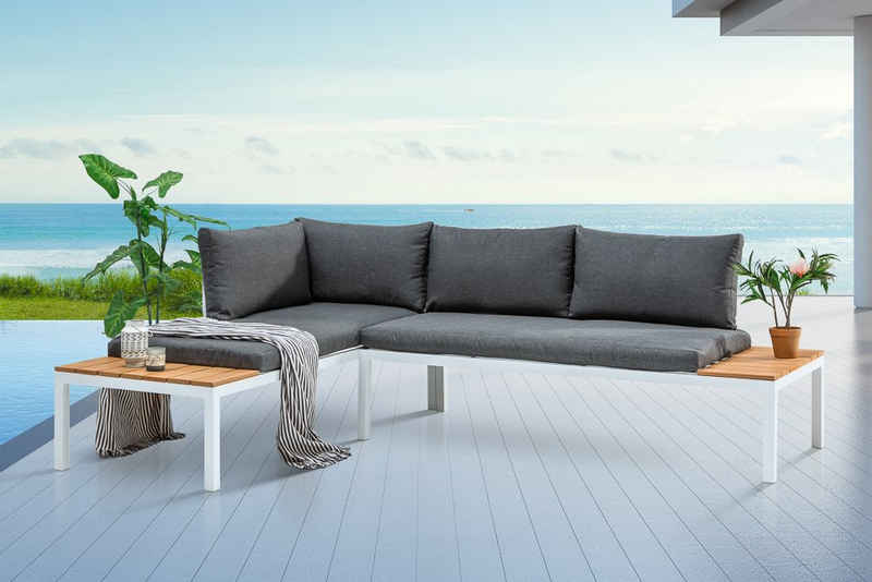 riess-ambiente Sitzgruppe ORLANDO LOUNGE 240cm weiß / grau, (Einzelartikel, 1-tlg), Garten · wetterfest · Aluminium · Outdoor-Lounge · modulares Design
