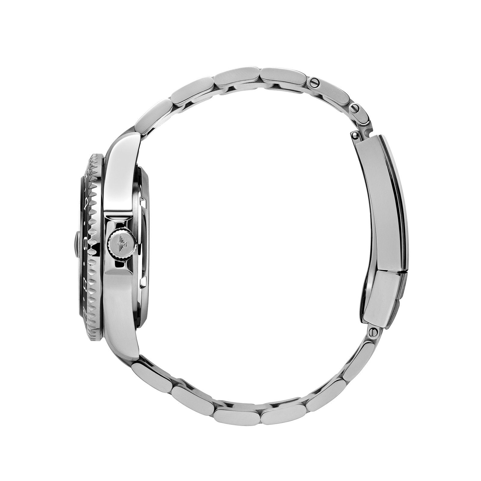 als Edelstahl GMT Automatikuhr auch 40,5mm schwarz silber, AUTOMATIC Geschenk Herrenuhr 4-Zeiger-Uhr ideal Elysee