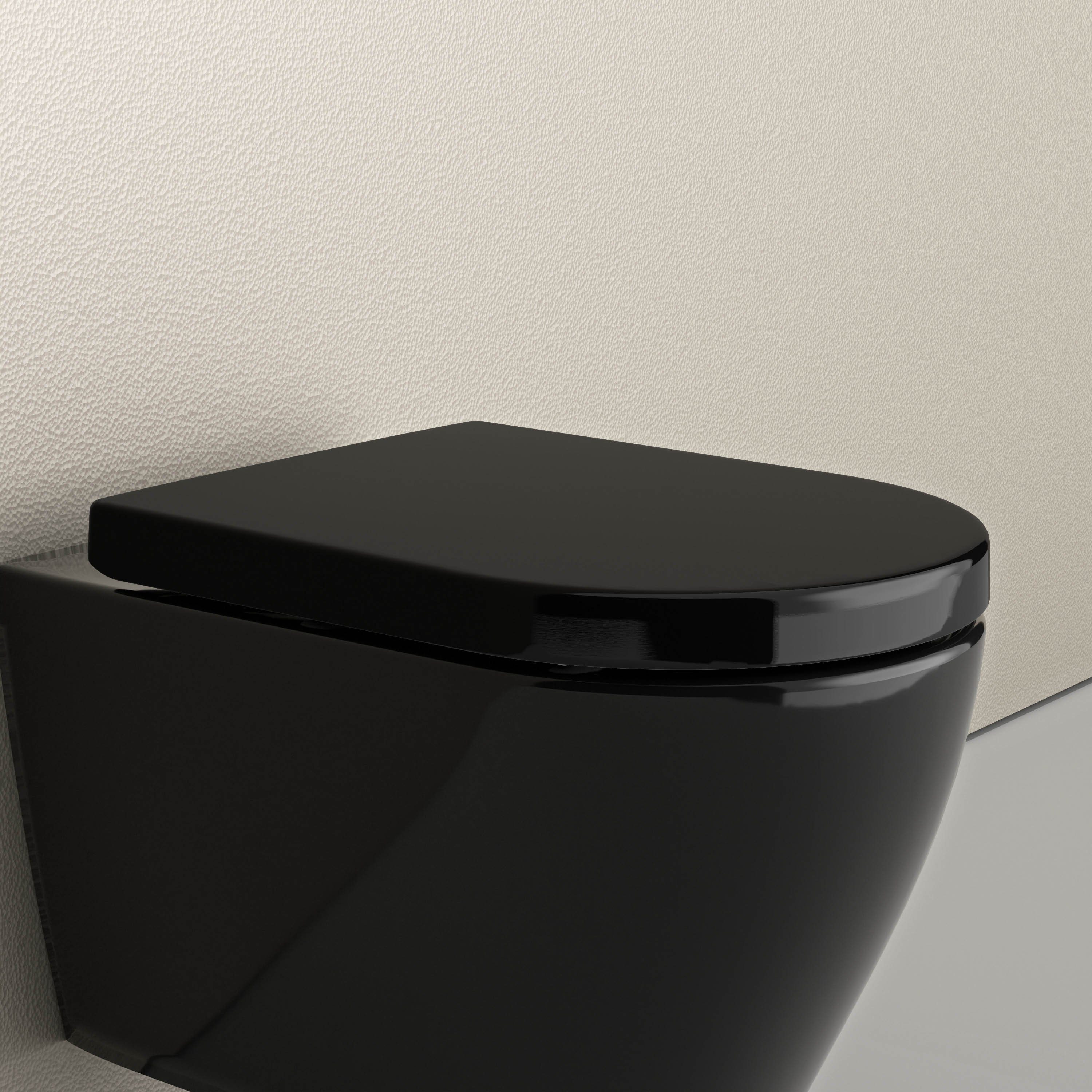 Bernstein WC-Sitz U1002, WC-Sitz Schwarz mit LED Nachtlicht Softclose Sensor