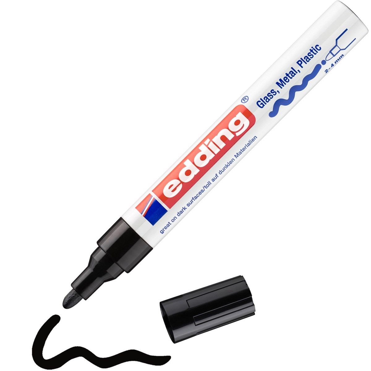 edding Lackmarker Glanzlack-Marker 750 creative Rundspitze schwarz, Rundspitze