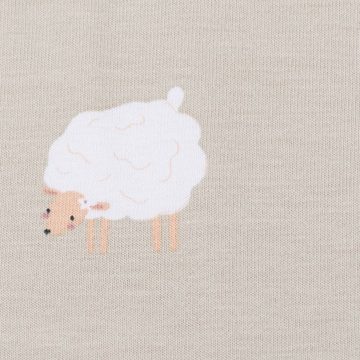 SCHÖNER LEBEN. Stoff Jersey Baumwolljersey Kinderstoff Schafe alt grün weiß 1,50m Breite, allergikergeeignet