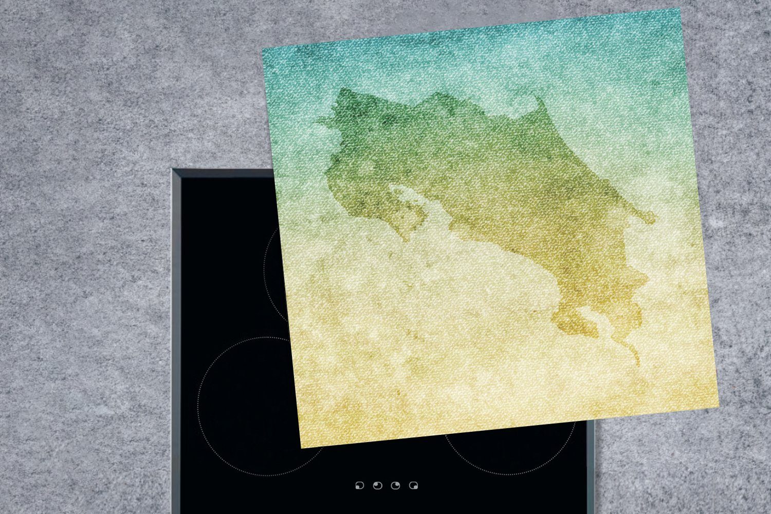MuchoWow Herdblende-/Abdeckplatte Illustration von Costa einem Rica Ceranfeldabdeckung, cm, tlg), Arbeitsplatte 78x78 farbigen für Vinyl, küche auf Hintergrund, (1