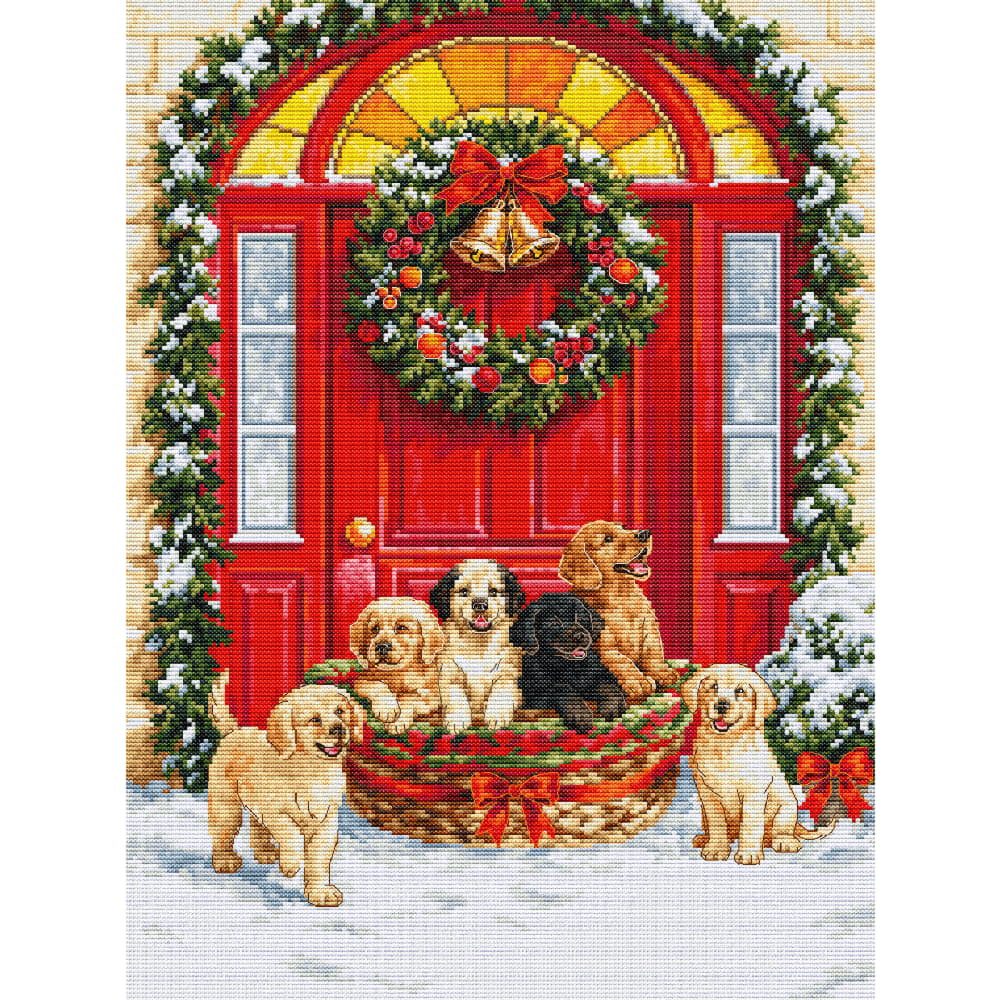 Luca-S Kreativset Luca-S kit de punto de cruz contado "Santas Delivery", 29x38cm, (embroidery kit by Marussia)