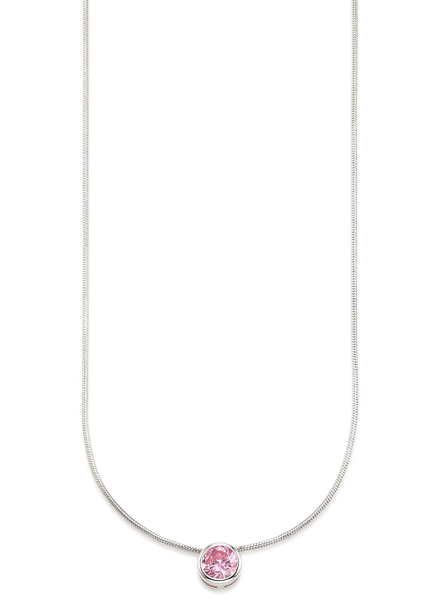 Bruno Banani Kette mit Anhänger Schmuck Geschenk Silber 925 Halsschmuck Halskette Schlangenkette Stein, mit Zirkonia (synth), Korund (synth) oder Spinell (synth)