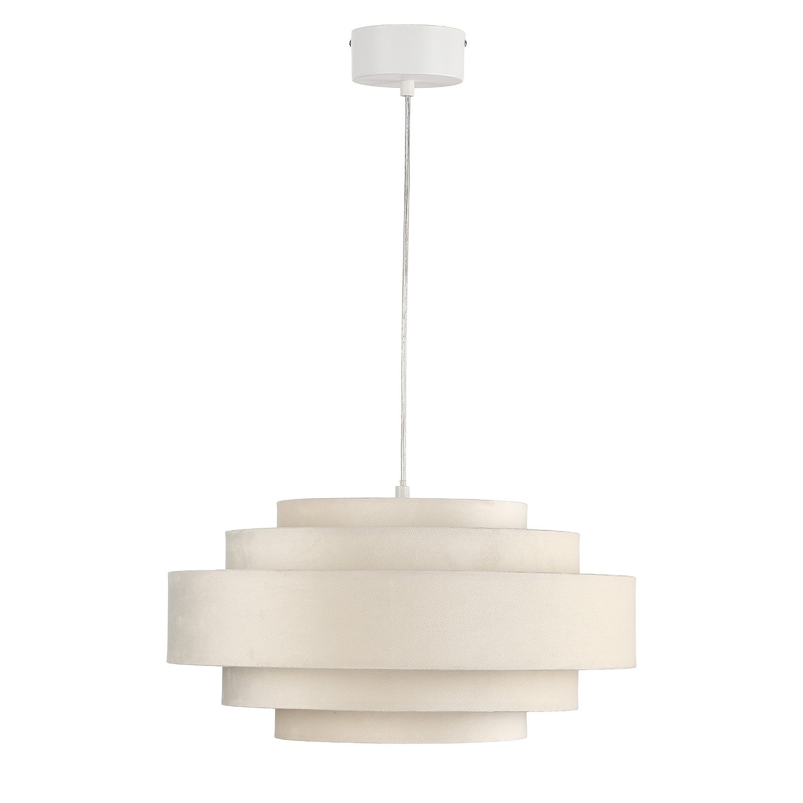 STANBOW Deckenleuchten Pendelleuchte mit 5-stufigem Stoffschirm, Ess-/Wohnzimmer/Flur, modern, ohne Leuchtmittel, Deckenlampe, Hängelampe in Beige/Weiß