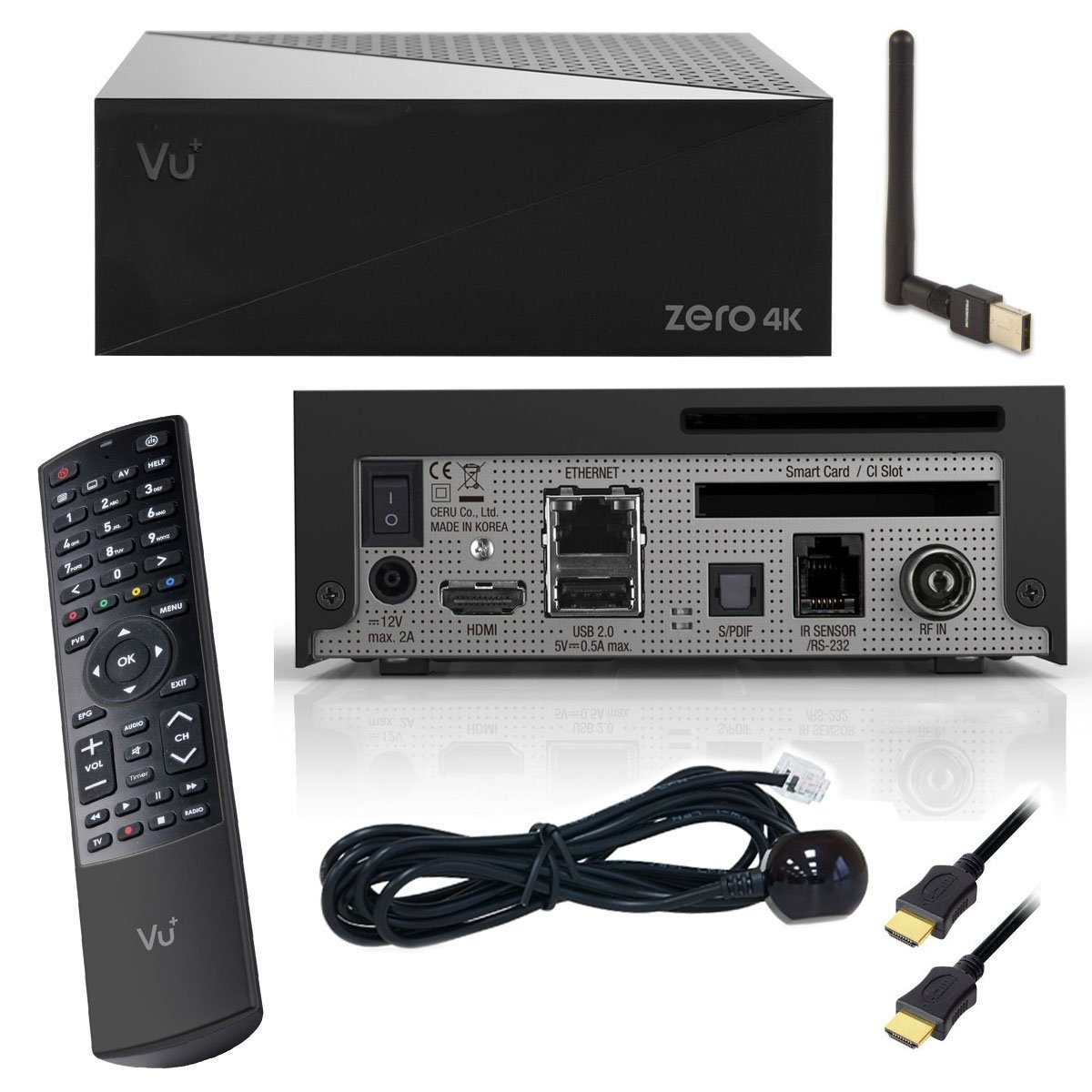 VU+ VU+ ZERO 4K 1x DVB-C/T2 Tuner Linux Combo Kabel Receiver WLAN Stick SAT-Receiver