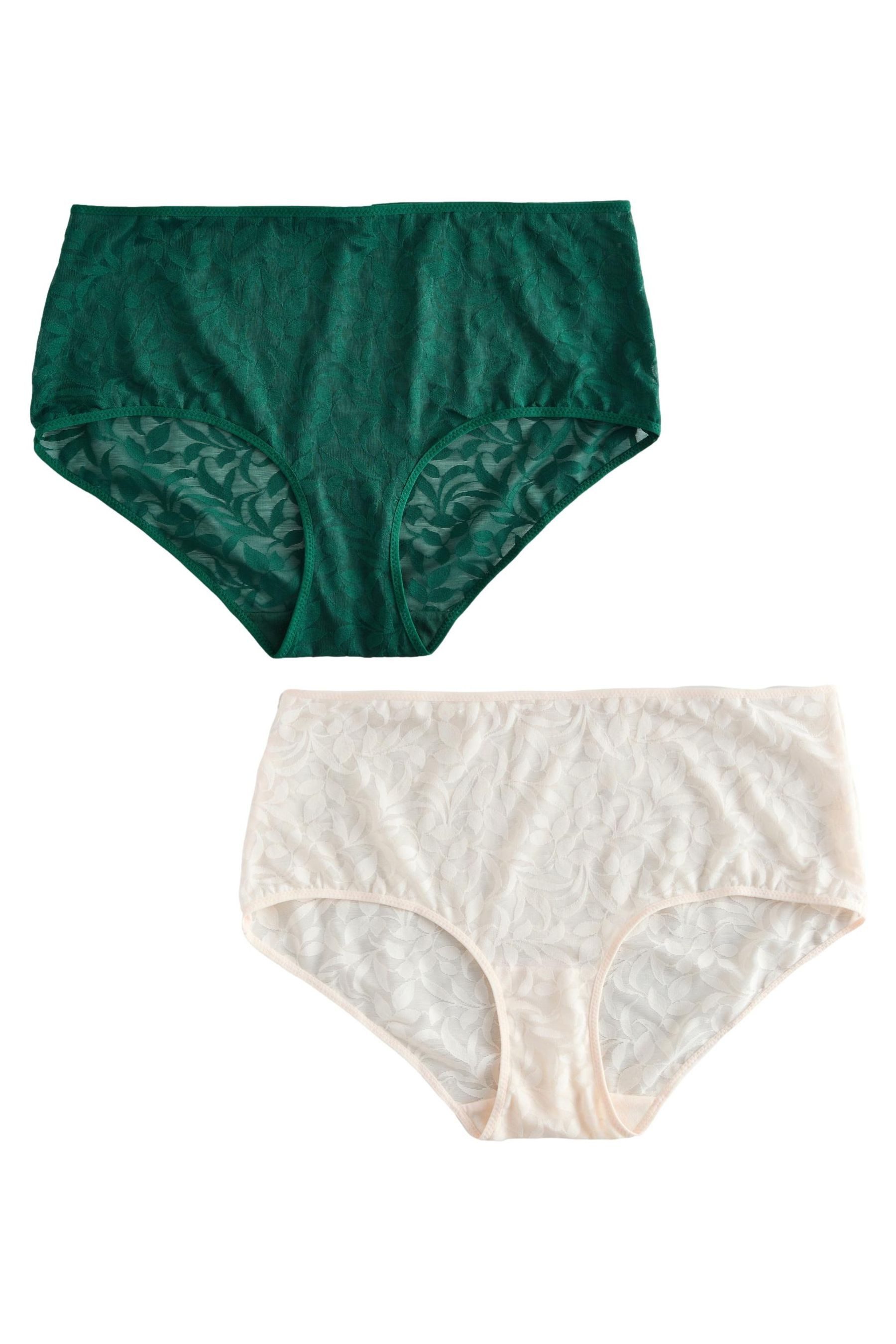 Midislip 2er-Pack Spitzenslips, Midi