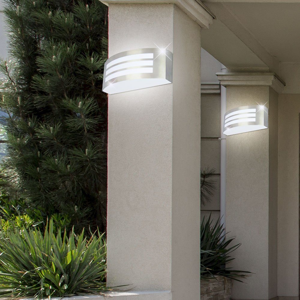 etc-shop Außen-Wandleuchte, Farbwechsel, Warmweiß, Fassaden inklusive, Wand ALU Fernbedienung Strahler Außen Leuchtmittel Lampe Lampe