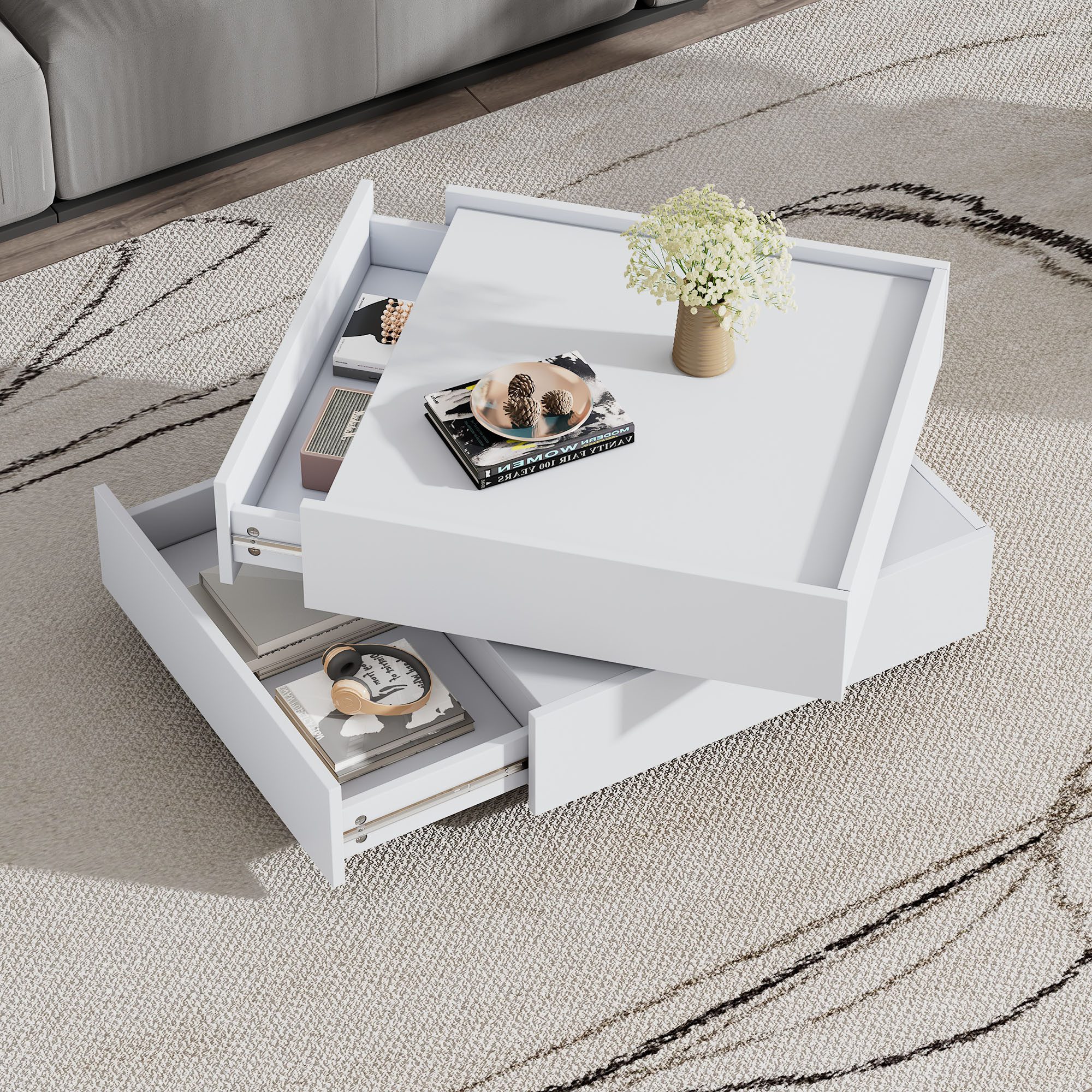 HAUSS SPOLE Couchtisch 360° drehbare Tischplatte günstig online kaufen