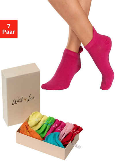 LASCANA Шкарпетки для кросівок (Set, 7-Paar, Box) mit kleiner Stickerei