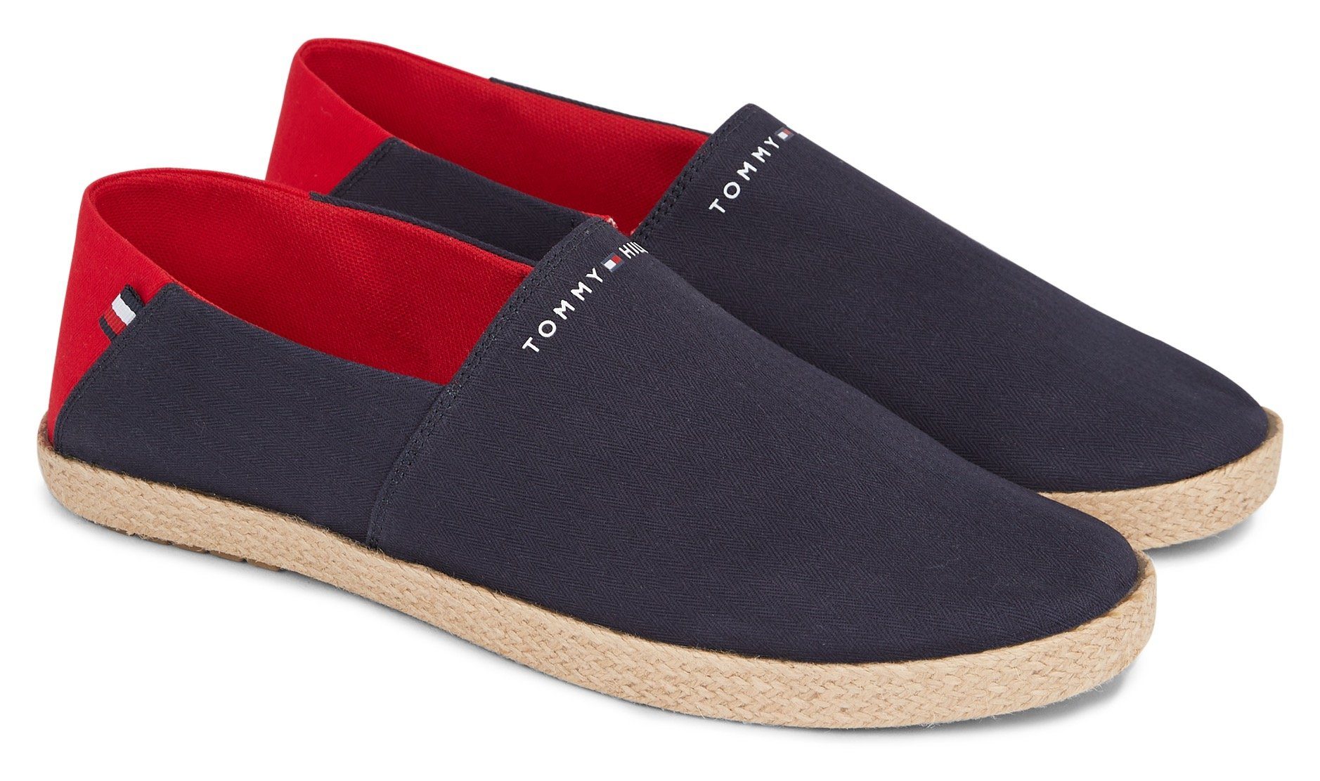 Tommy Hilfiger HILFIGER ESPADRILLE CORE TEXTILE Espadrille Slipper, Loafer, Sommerschuh, Freizeitschuh mit Bastbezug