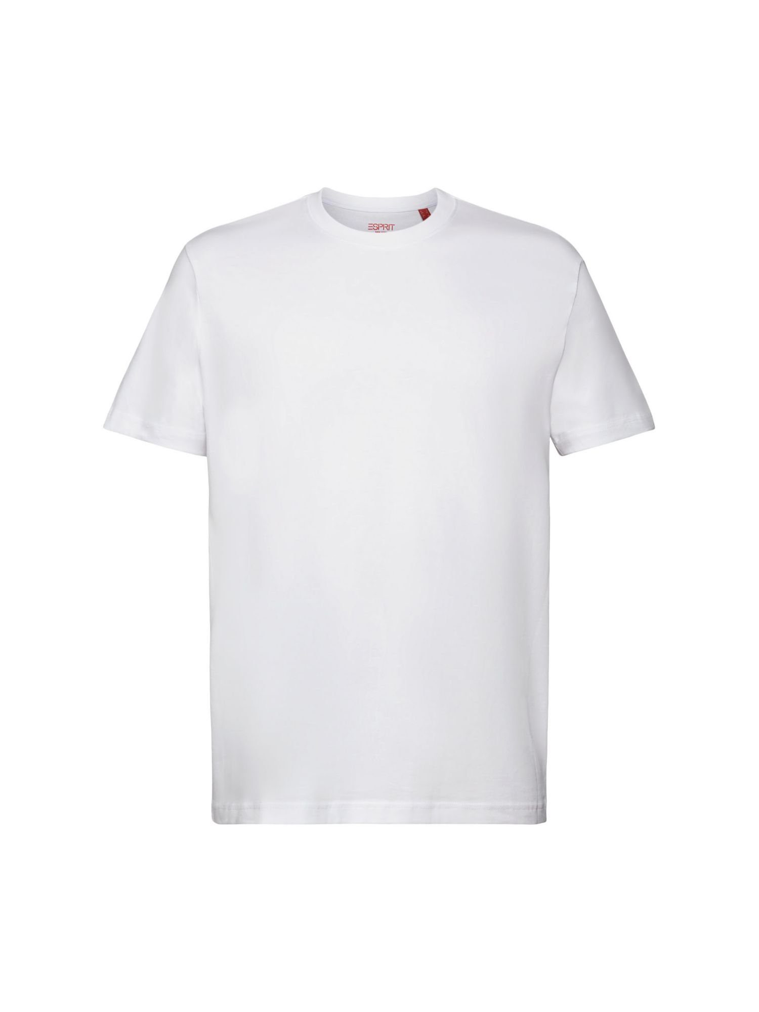 Esprit Collection T-Shirt Rundhals-T-Shirt aus Pima-Baumwolljersey (1-tlg) WHITE