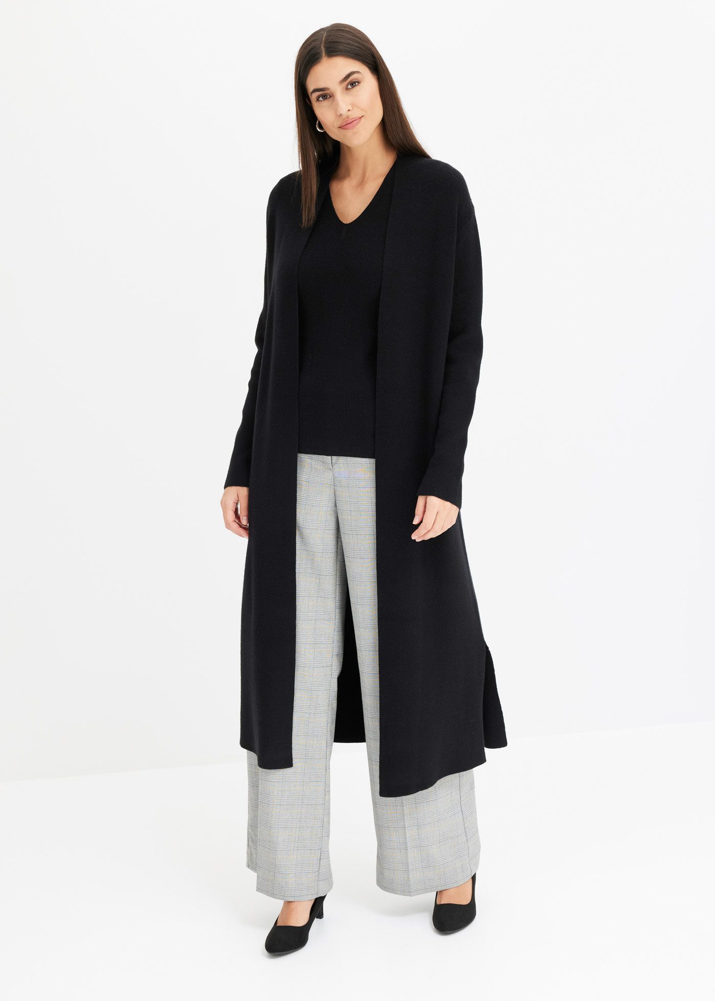 bonprix Longstrickjacke (1-tlg) Oversize-Passform, eleganter Stil, ohne Verschluss