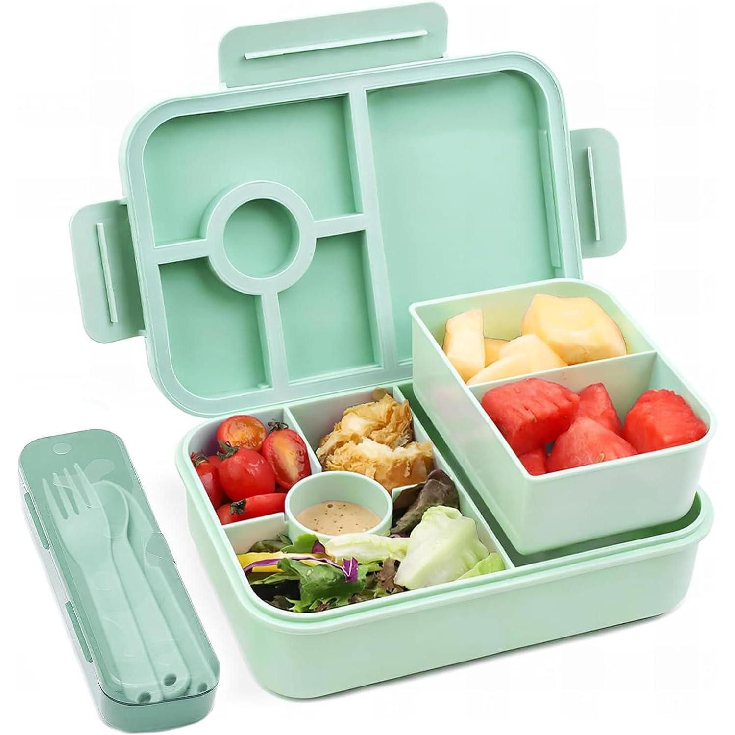 Aufbewahrungsbox Brotdose Kinder Lunchbox mit 5 Fächern 1300ML auslaufsicher Bento Box
