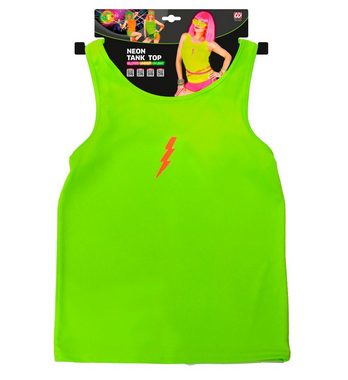 Widmann S.r.l. Kostüm Tank Top, Neon Grün - 80er Jahre Disco Kostüm