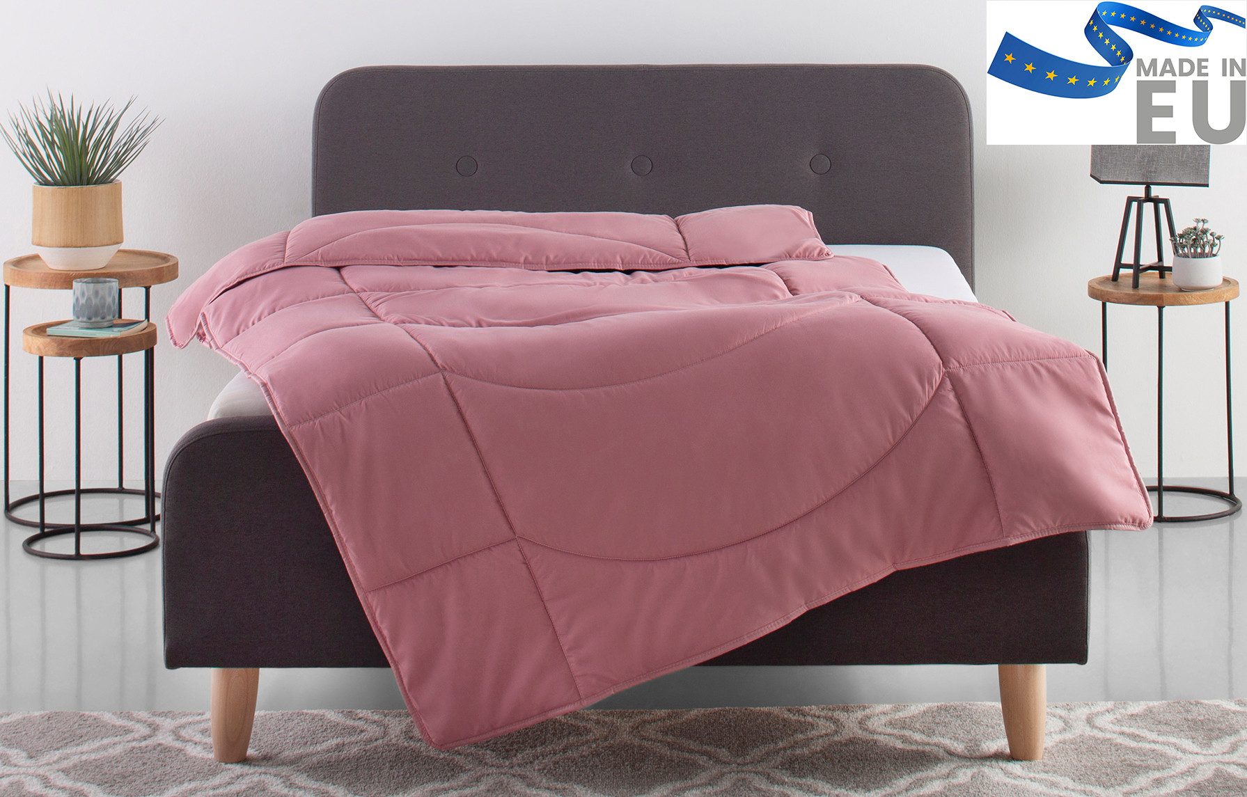 OTTO home Microfaserbettdecke Microlux, Bettdecke 135x200 cm und Übergrößen bis 240x220cm, Füllung: Feuchtigkeitsregulierende 3D Klimafaser (Polyester), Bezug: Microfaser-Feinbatist, fest versteppter Bezug - keine Bettwäsche nötig, Sommer, Winter