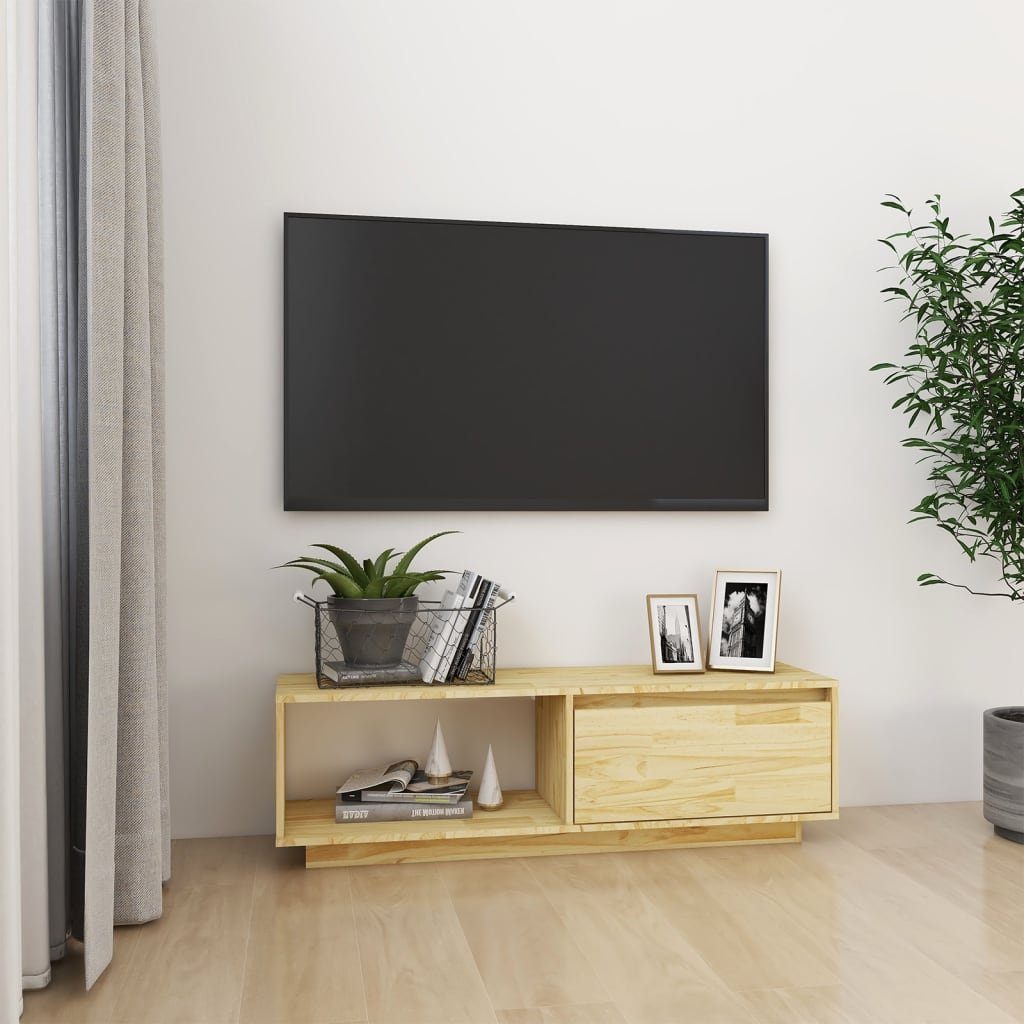 furnicato TV-Schrank 110x30x33,5 cm Massivholz Kiefer