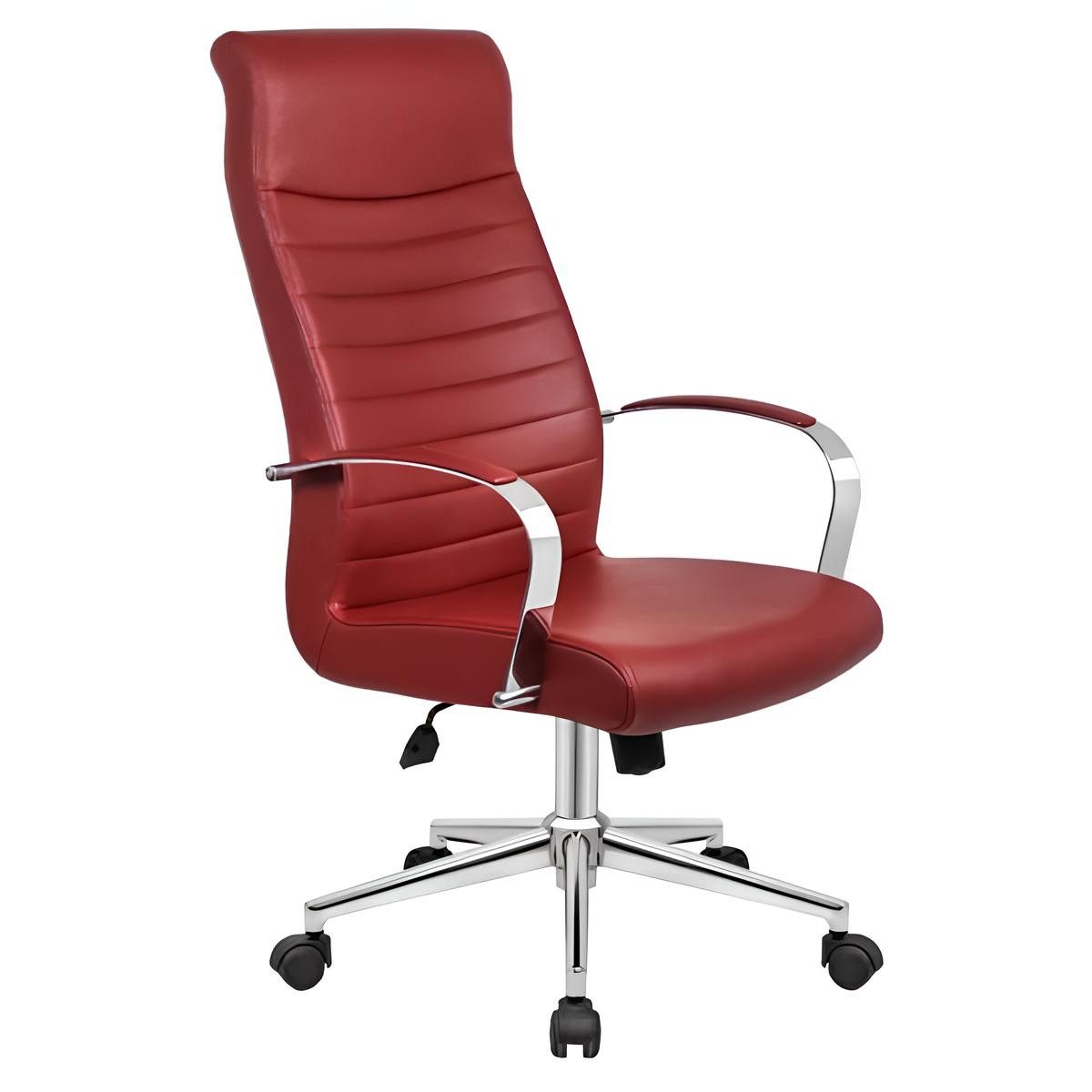 JVmoebel Bürostuhl Rotiger Kunstlederstuhl in Rot mit verstellbarer Sitzhöhe (1 St), Made in Europa