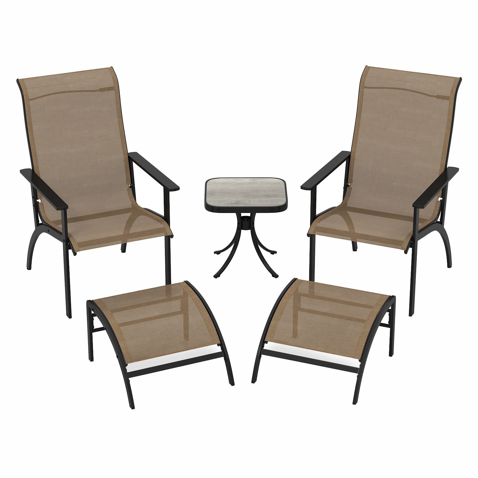 KOMFOTTEU Balkonset, (5-tlg), Gartenmöbel Set, mit 2 Adirondack-Stühle