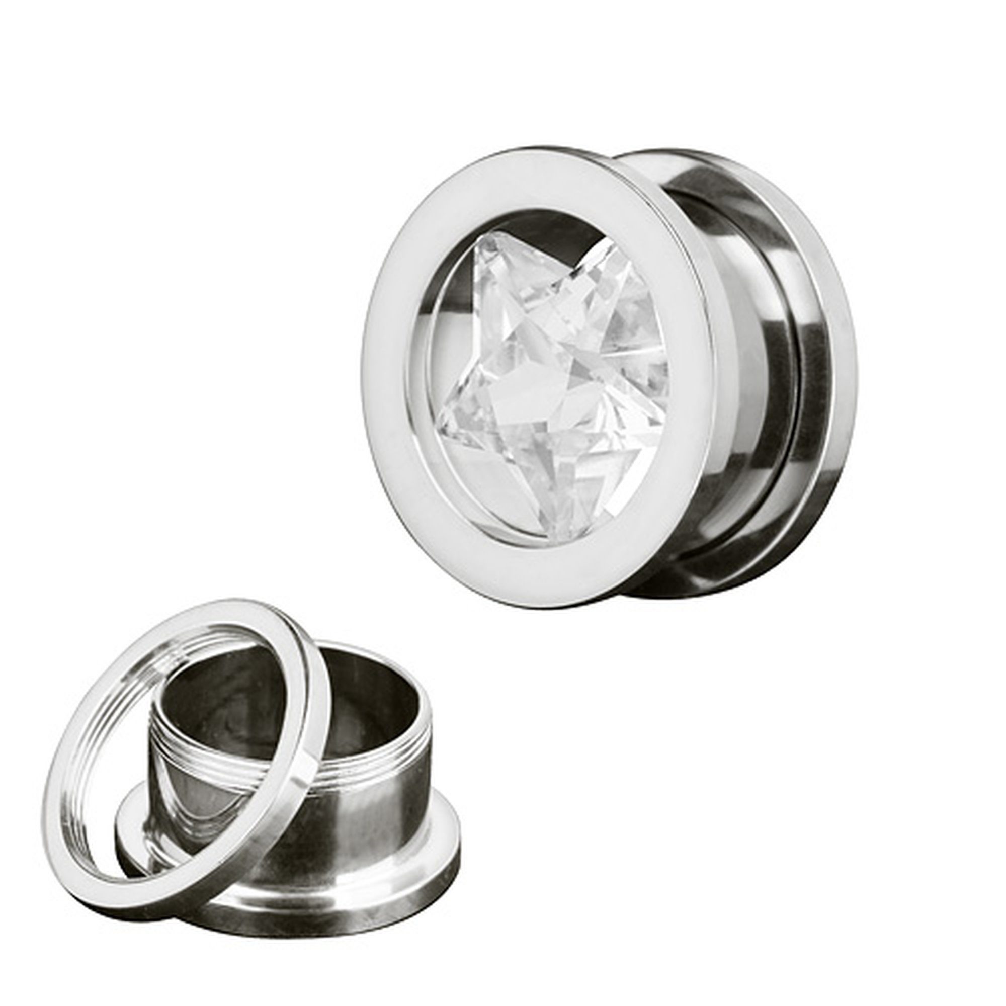 Taffstyle Plug Piercing Schraub Zirkonia Kristall günstig online kaufen