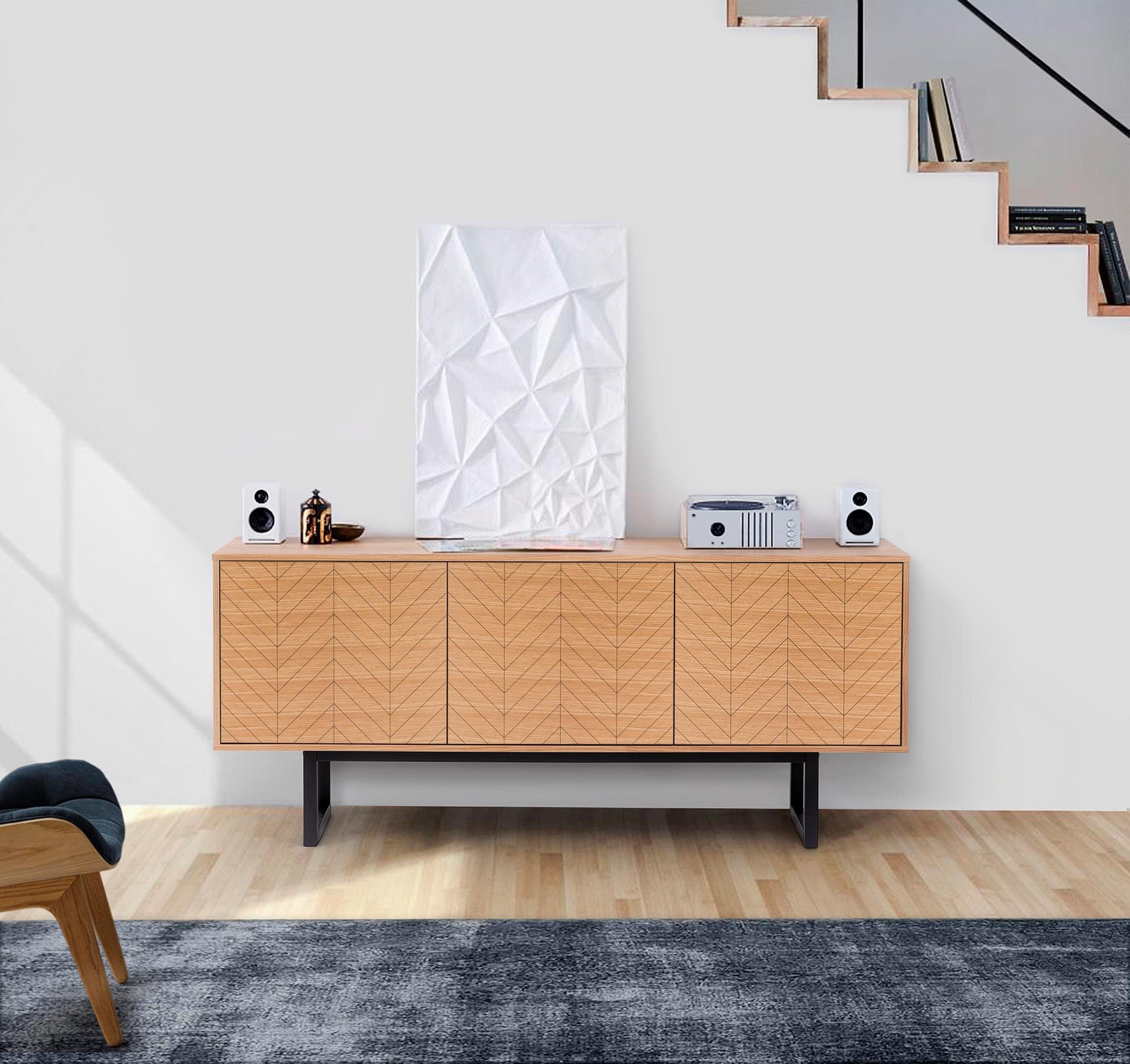 Woodman Sideboard Noella, Kommode im schlichten skandinavischen Design, Breite 175 cm, FSC®