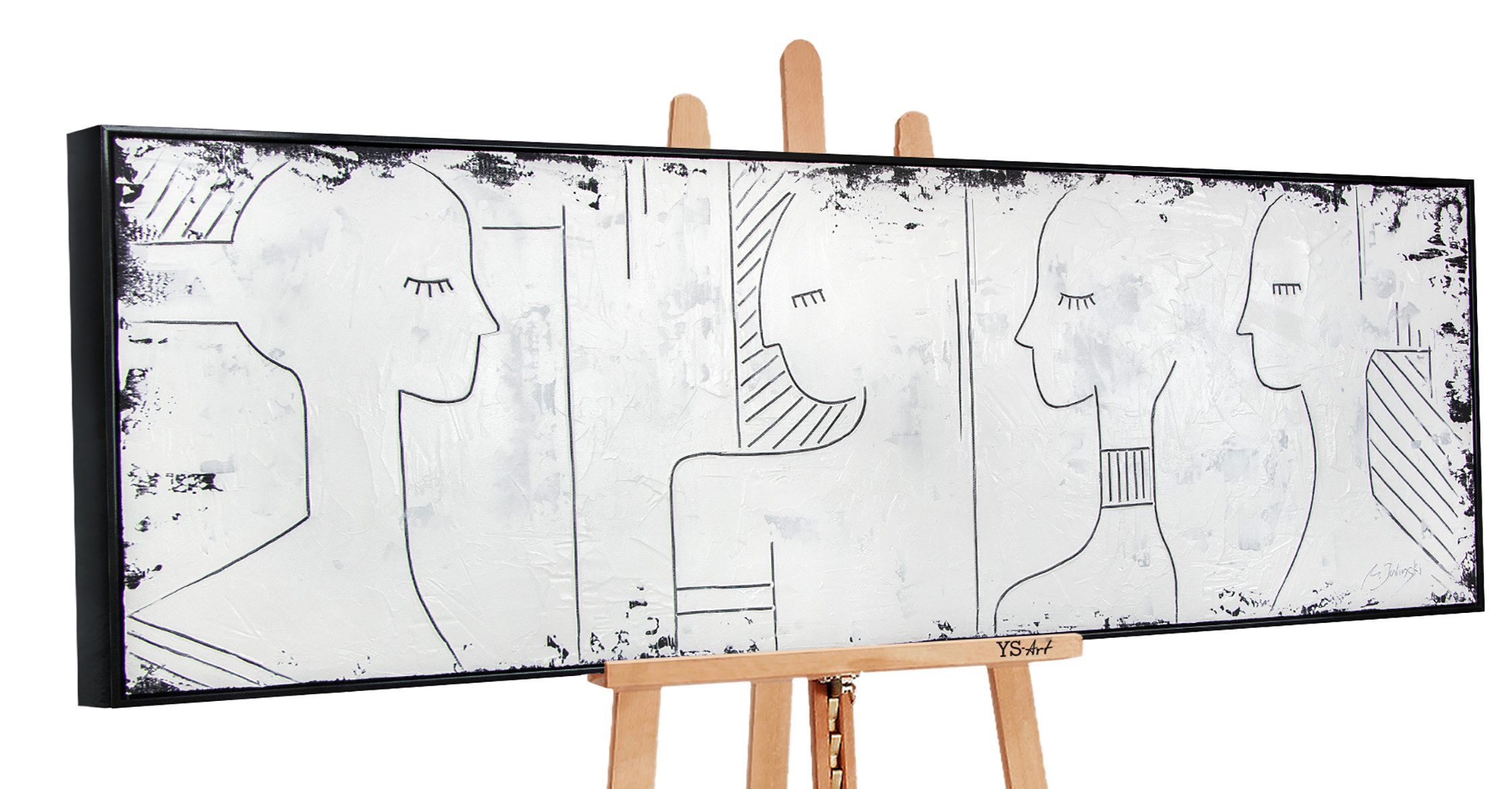 YS-Art Gemälde Imperium, Menschen, Leinwand Bild Handgemalt Menschen Früher mit Rahmen