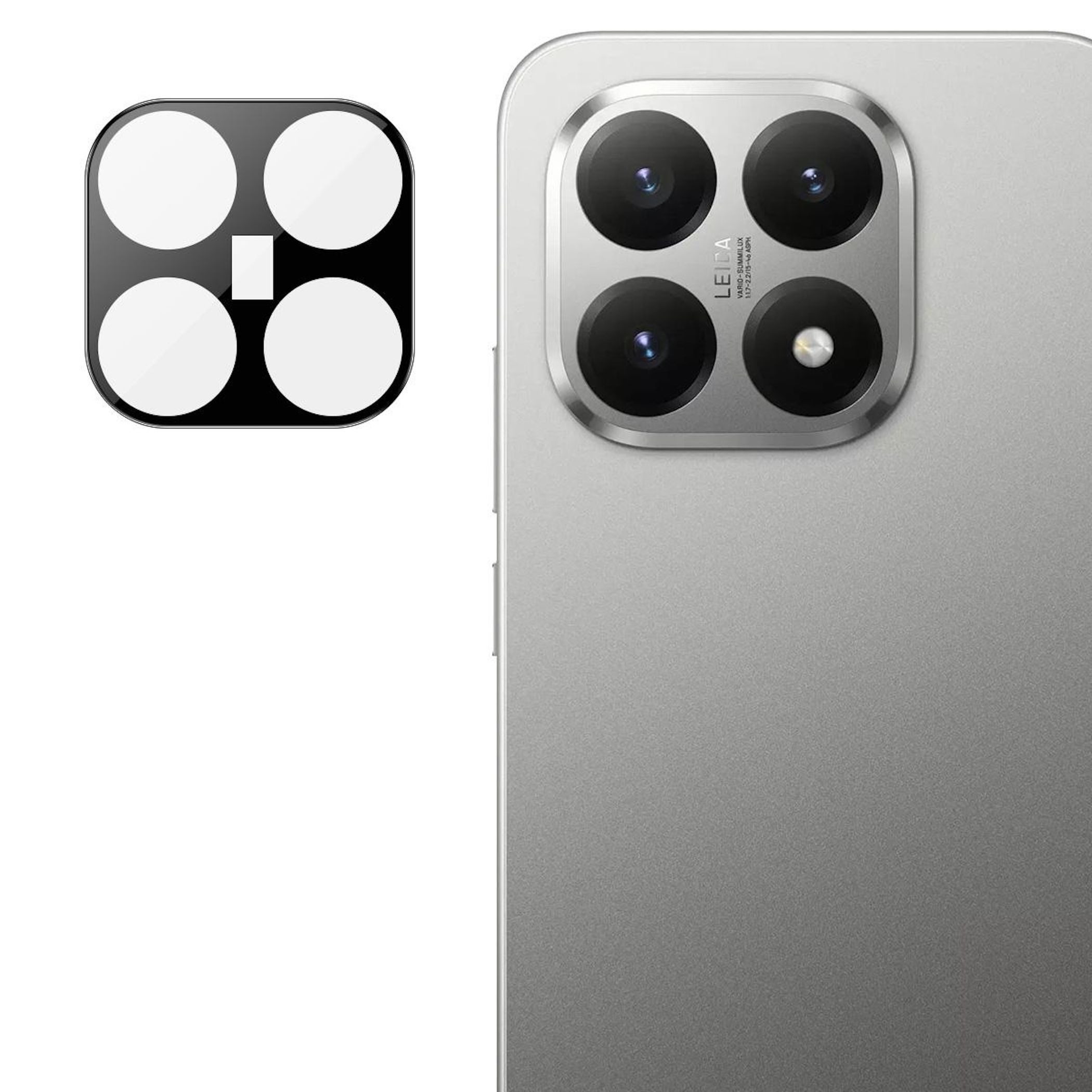 Wigento Kameraschutzglas Linsenschutz für Xiaomi 15T 5G 9H Hartglas Komplettschutz Schwarz für Xiaomi 15T 5G, 9H Glas, HD-Klarheit, kratzfest