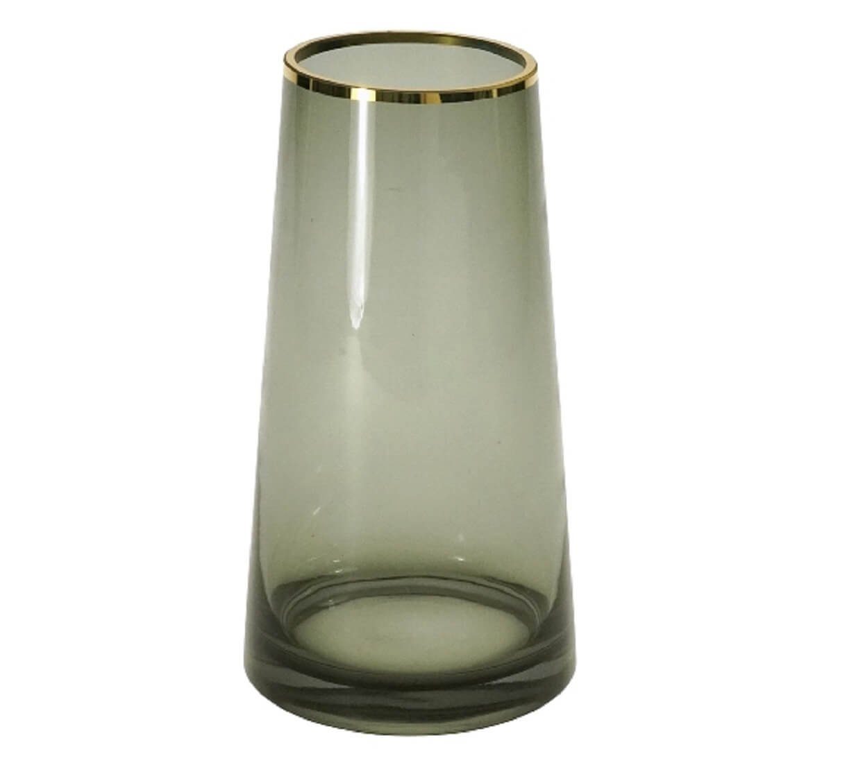 Werner Voß Kugelvase »Vase grau mit Gold Rand Glas H=28,5 cm Retro