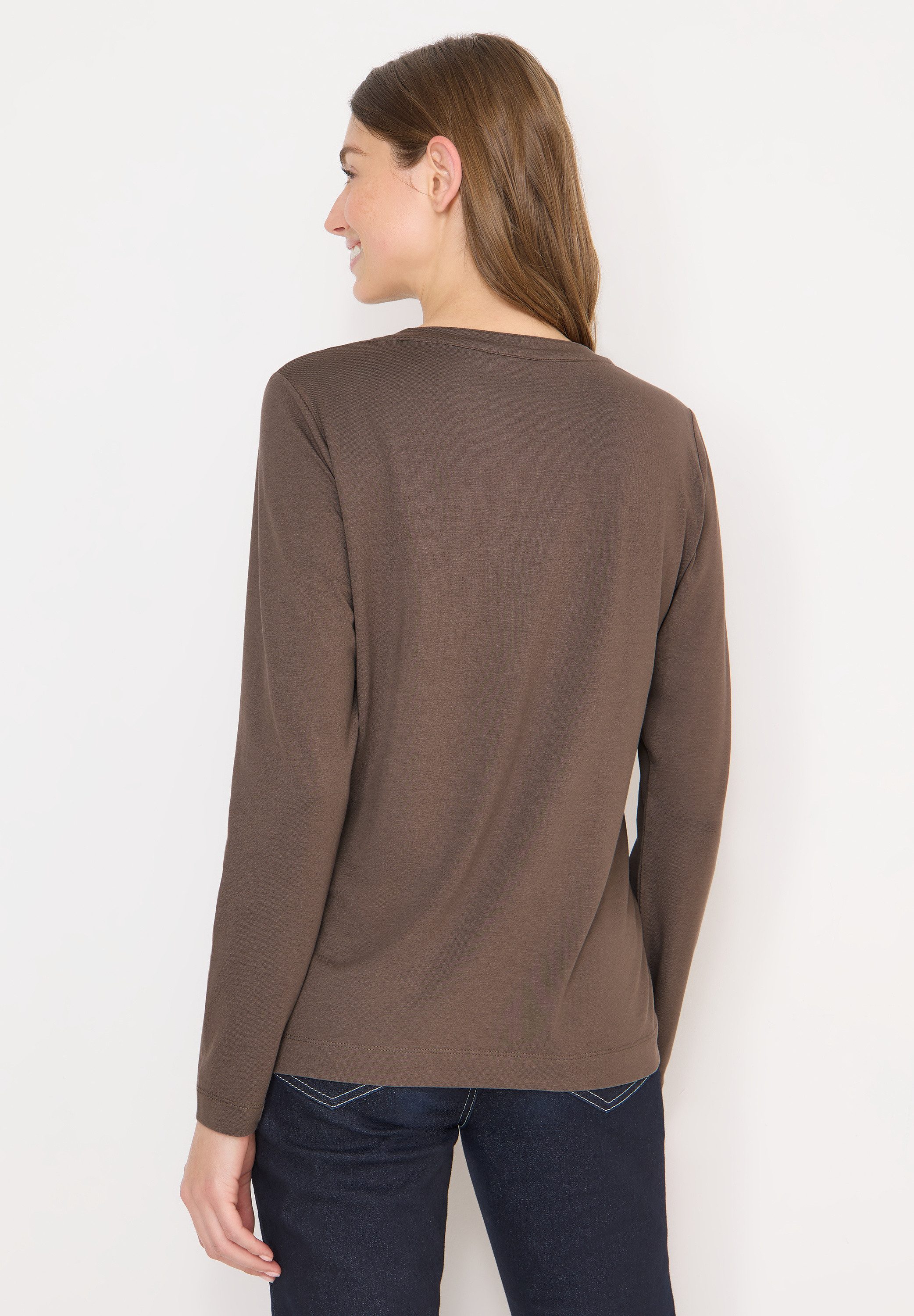 CECIL Langarmshirt aus Baumwolle mit Stretchante