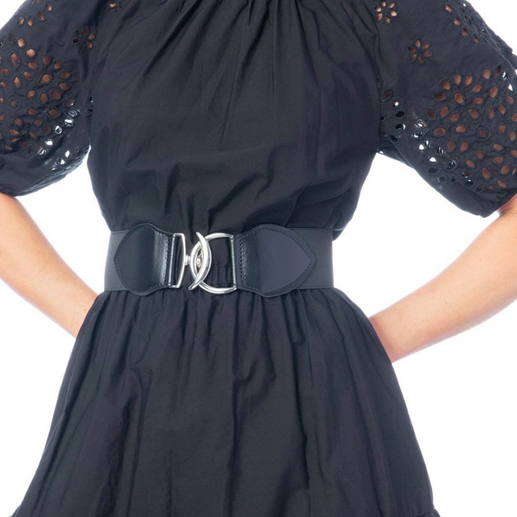 BERND GÖTZ Taillengürtel Taillengürtel mit Stretch und großer silberner Ringschließe