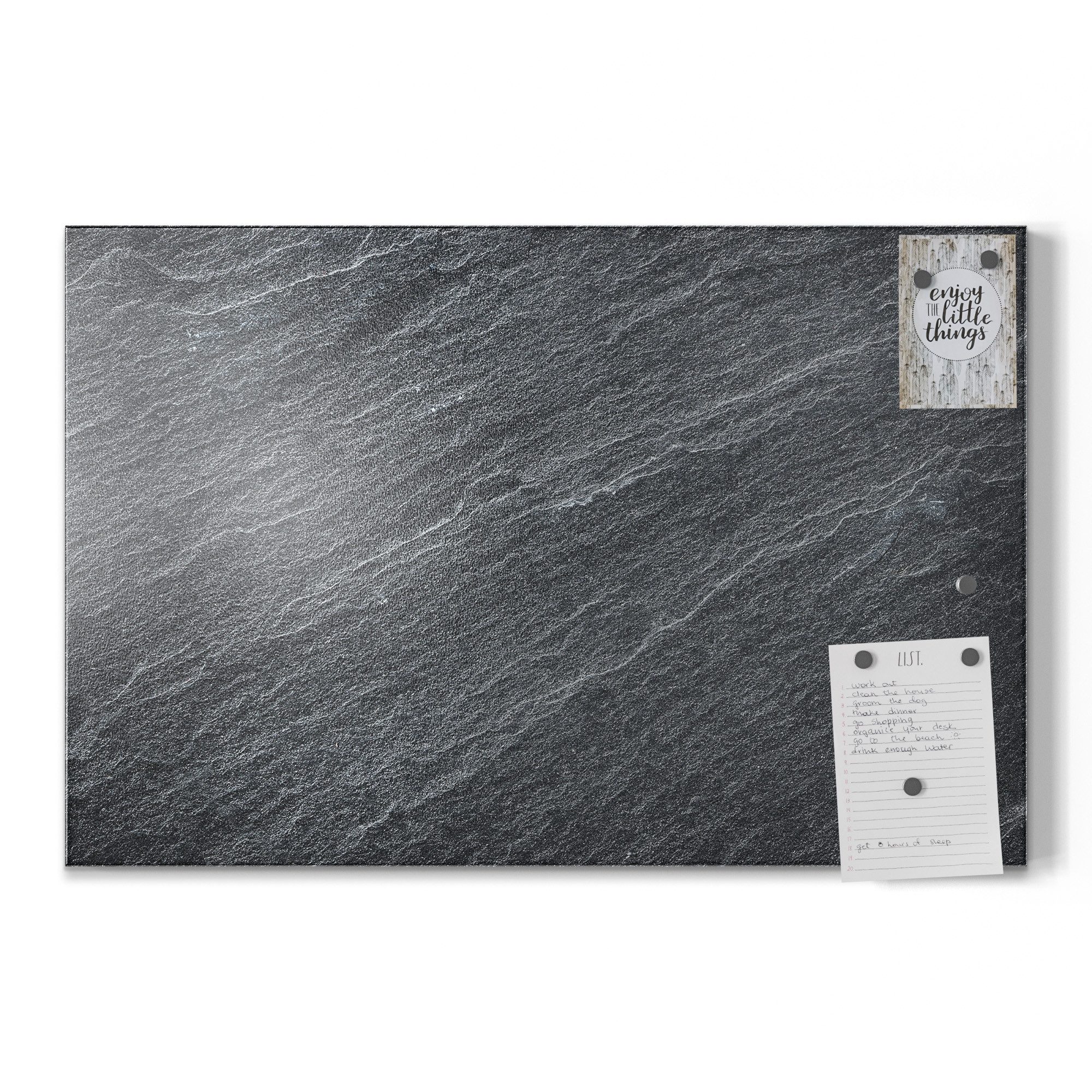 DEQORI Magnettafel 'Klassischer Schieferstein', Metall Whiteboard für alle Magnete, Magnetboard magnetisch – Bild 2 von 5