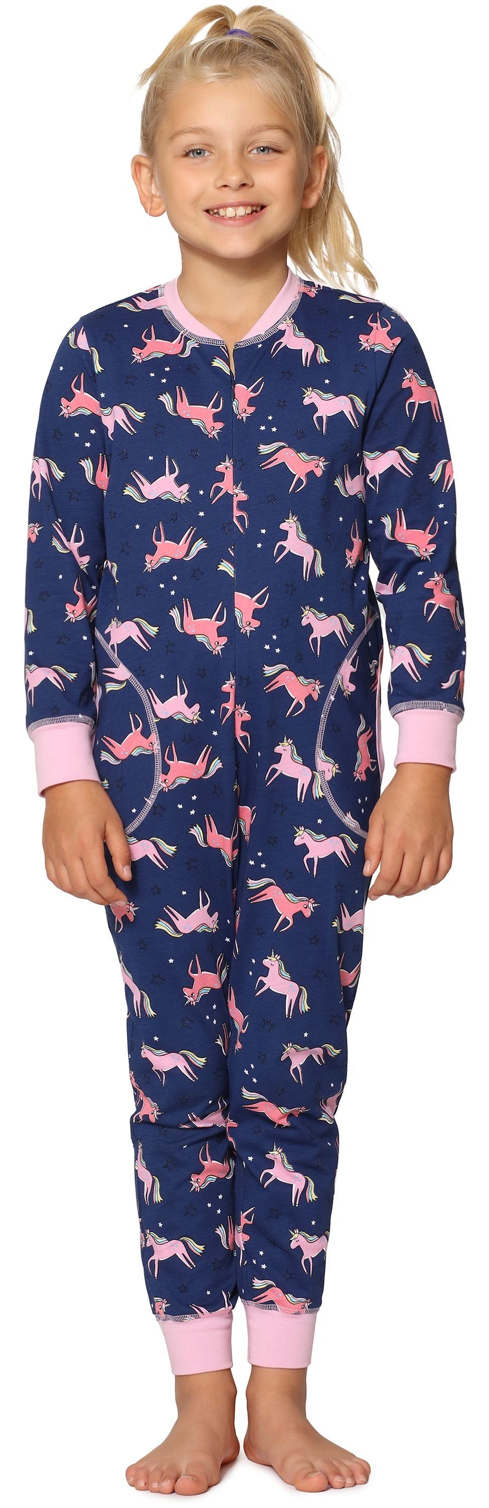 Merry Style Schlafanzug Mädchen Schlafanzug Jumpsuit MS10-186 Marineblau Einhorn