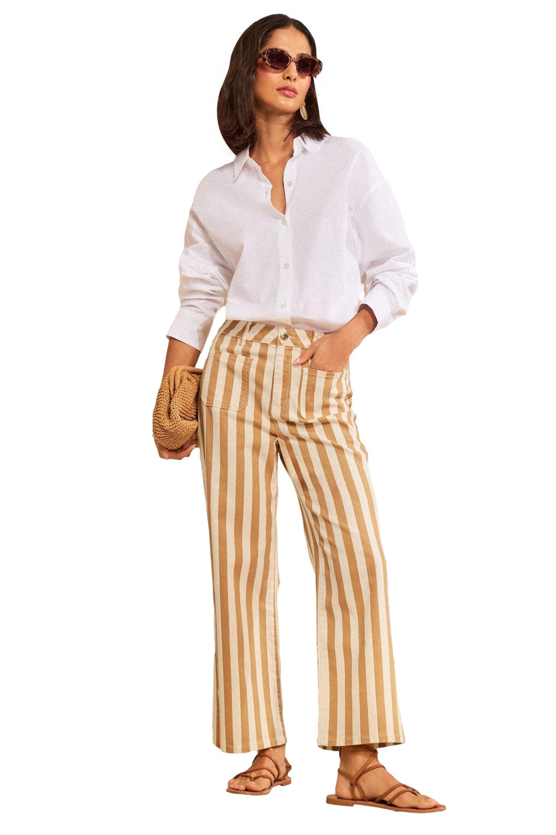 Love & Roses Straight-Jeans Love & Roses verkürzte Jeans mit geradem Bein (1-tlg)