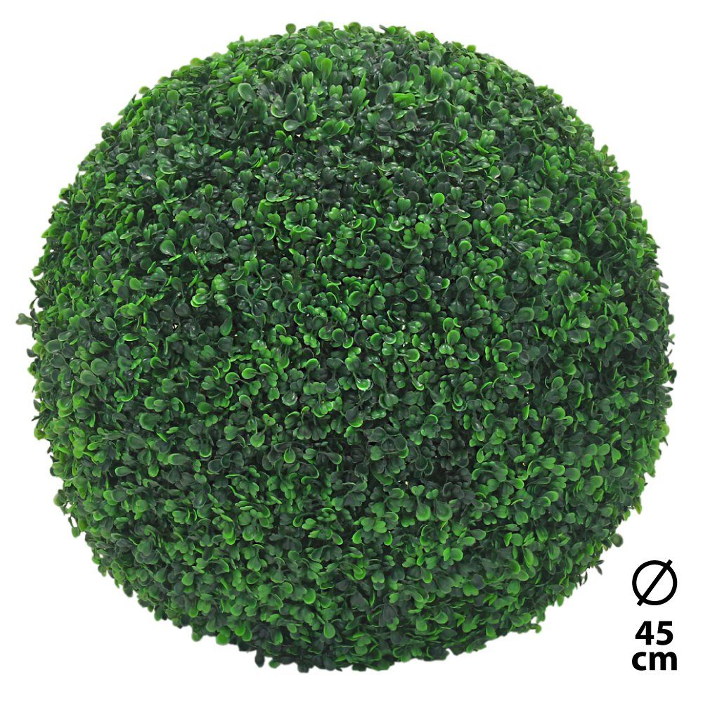 Deko Pflanze Ø45cm Kunstpflanze Decovego, Buxus Buchsbaum Kugel Künstliche Decovego Plastikpflanze