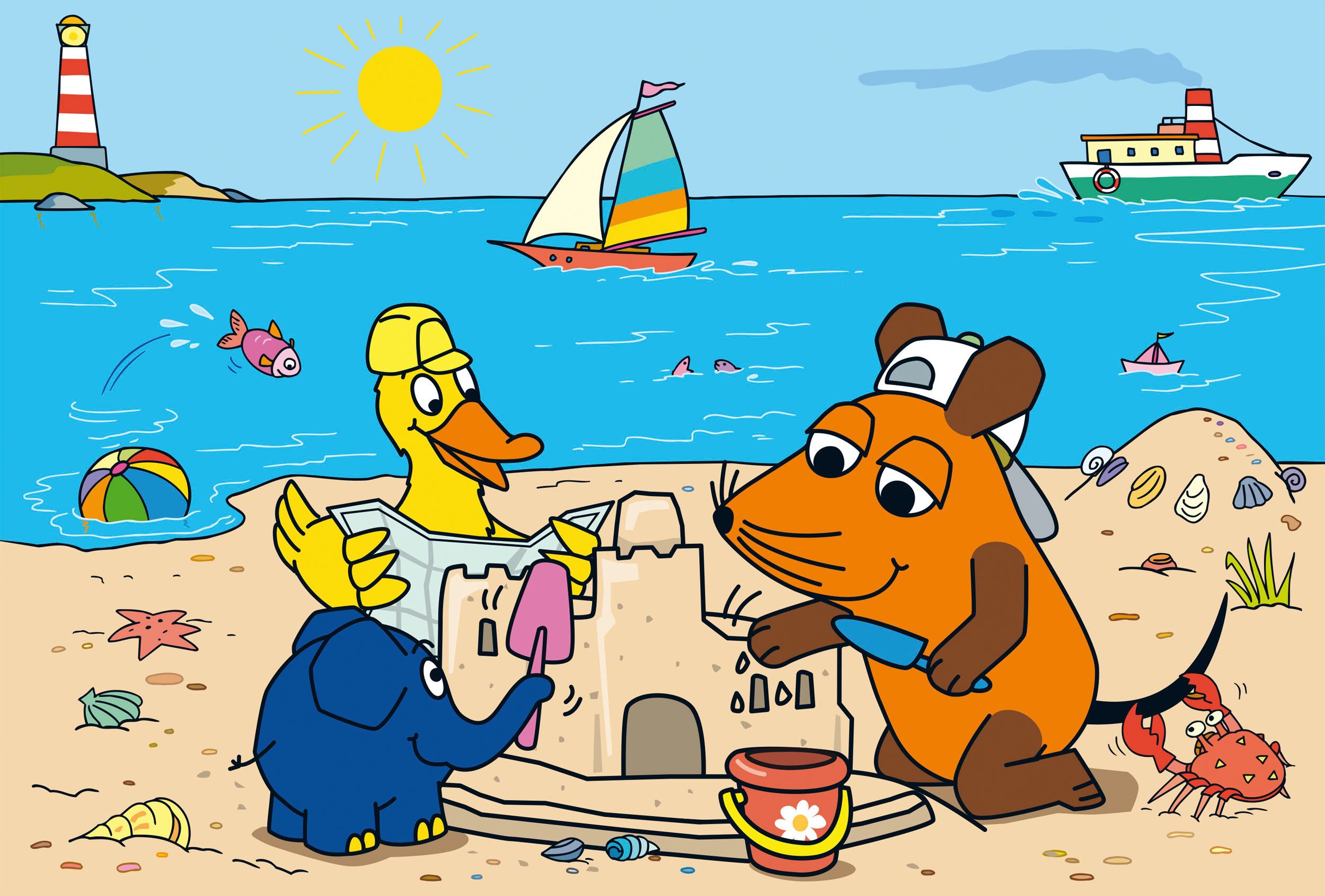 Schmidt Spiele Puzzle Die Maus Gute Freunde, 72 Puzzleteile, 3x24 Teile