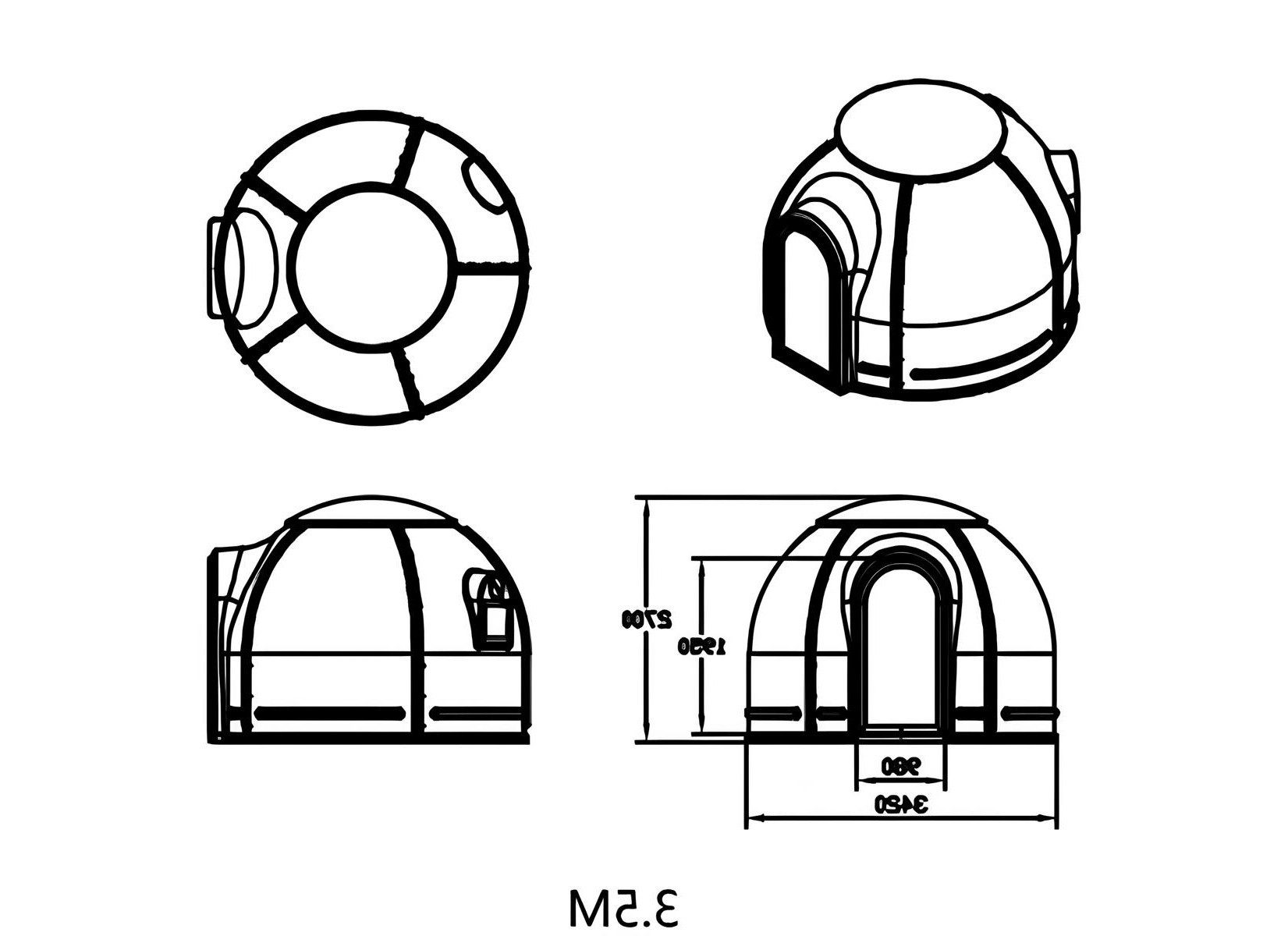 Xlmoebel Pavillon Eleganter Gartenpavillon mit Glasdach für 6-8 Personen, (3,5 x 2,7 m), Made in Europa