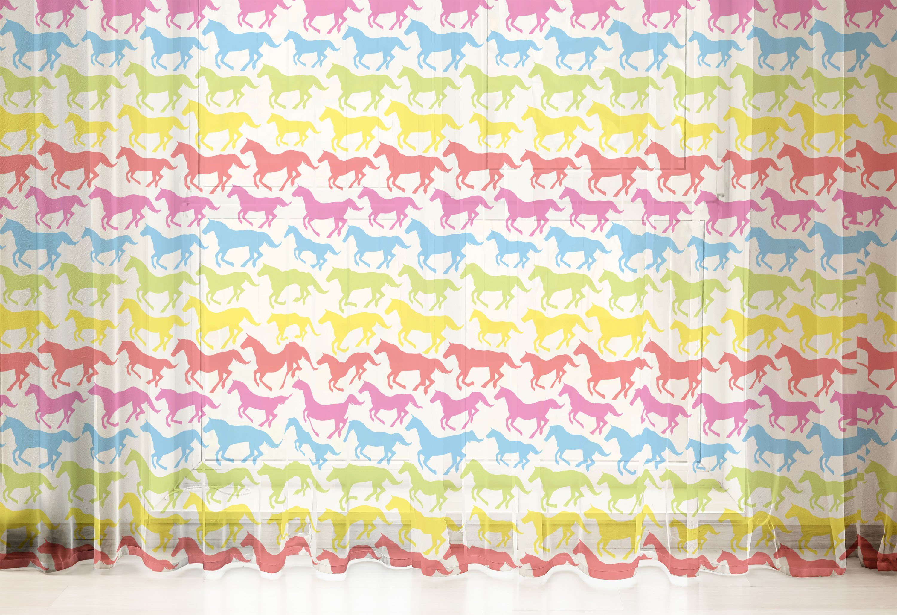 Gardine schiere Drapierung für Hochzeit Pferde Abakuhaus, Giddy Rainbow 2 Party Panels, Color