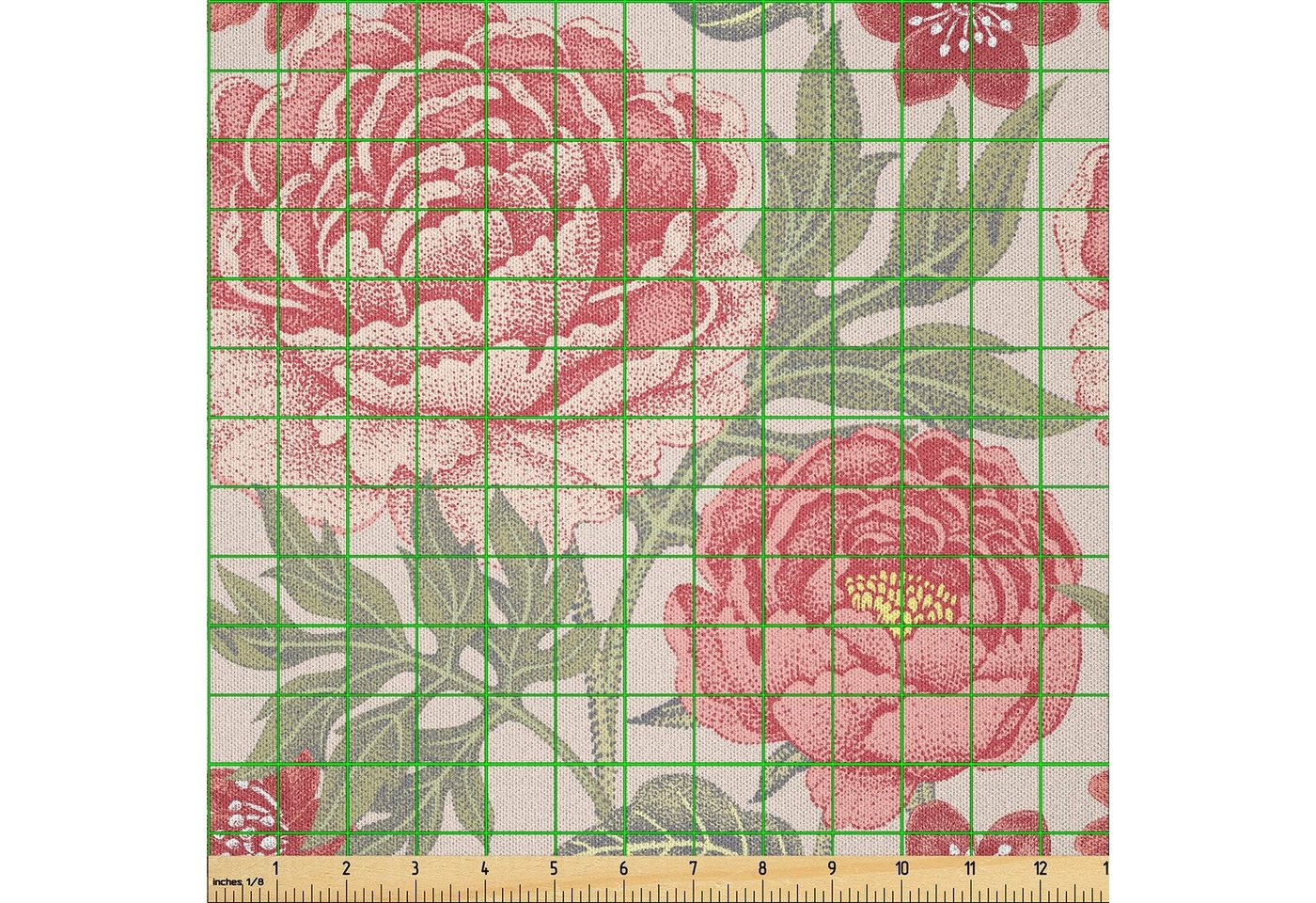 Thumbnail - Abakuhaus Stoff DIY Bastler Stoff für Dekorationszwecke, Blumen Garten-Blumen Retrostil