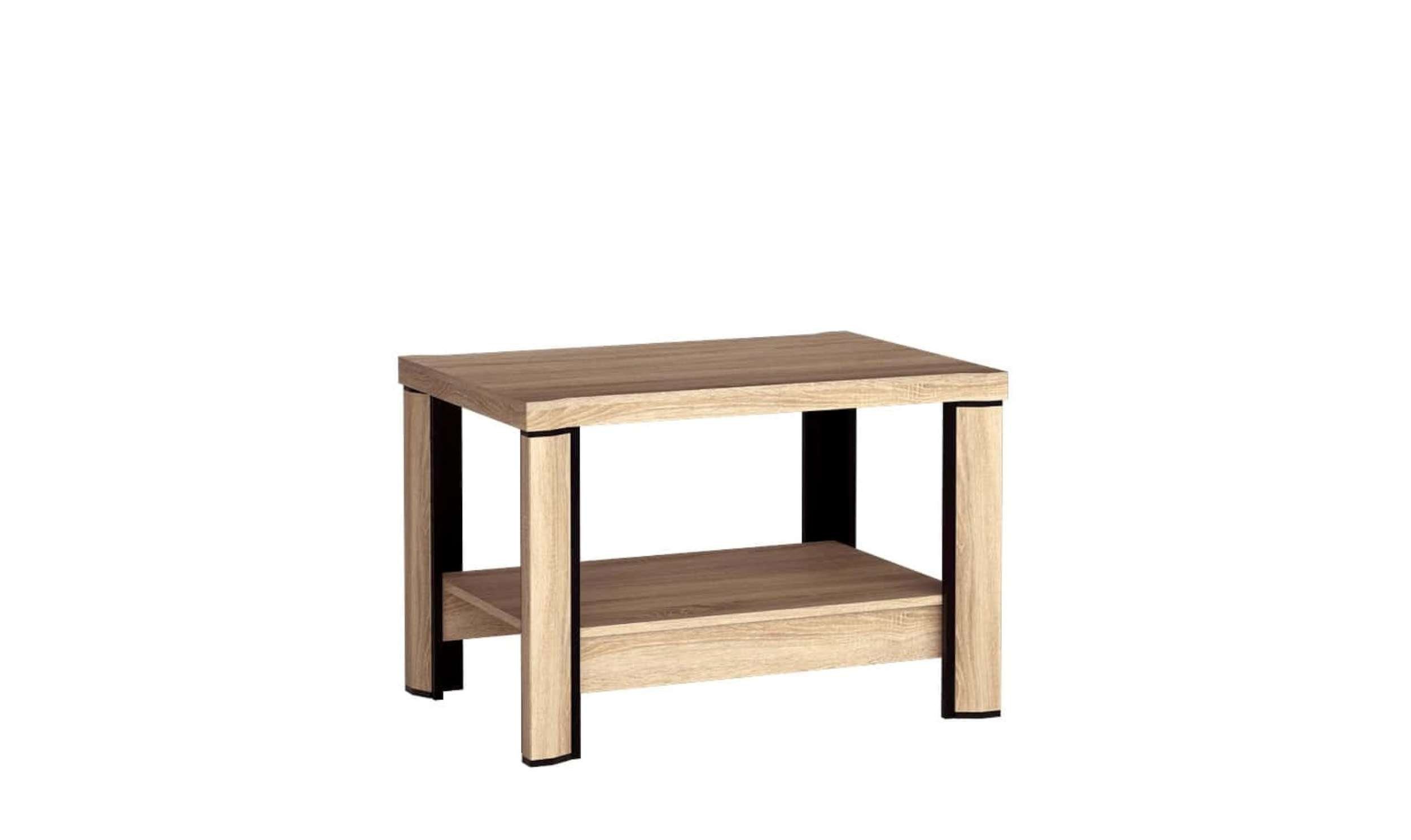 Stylefy Couchtisch Safari (Wohzimmertisch, Beistelltisch), 90/120 x 60 cm, Stauraum unter Tischplatte, rechteckig, Modern Design Sonoma Eiche
