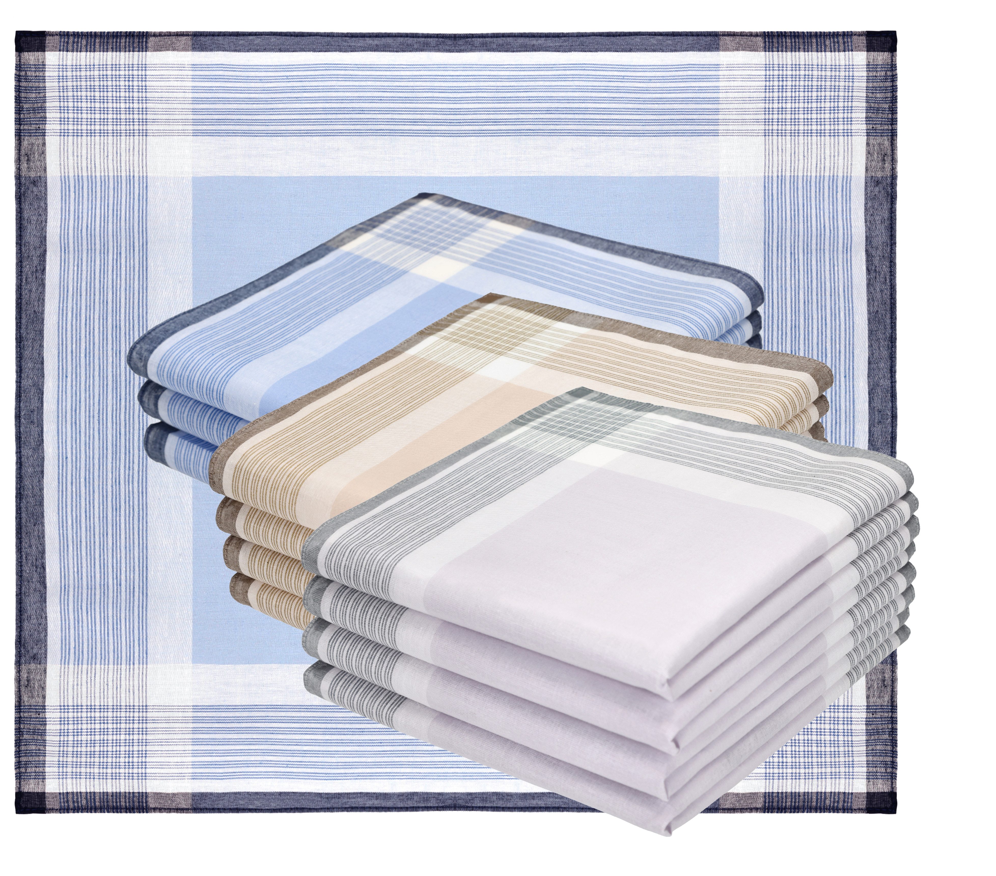 Betz Taschentuch 12 Stück Herren Stoff Taschentücher Set Größe 40x40 cm