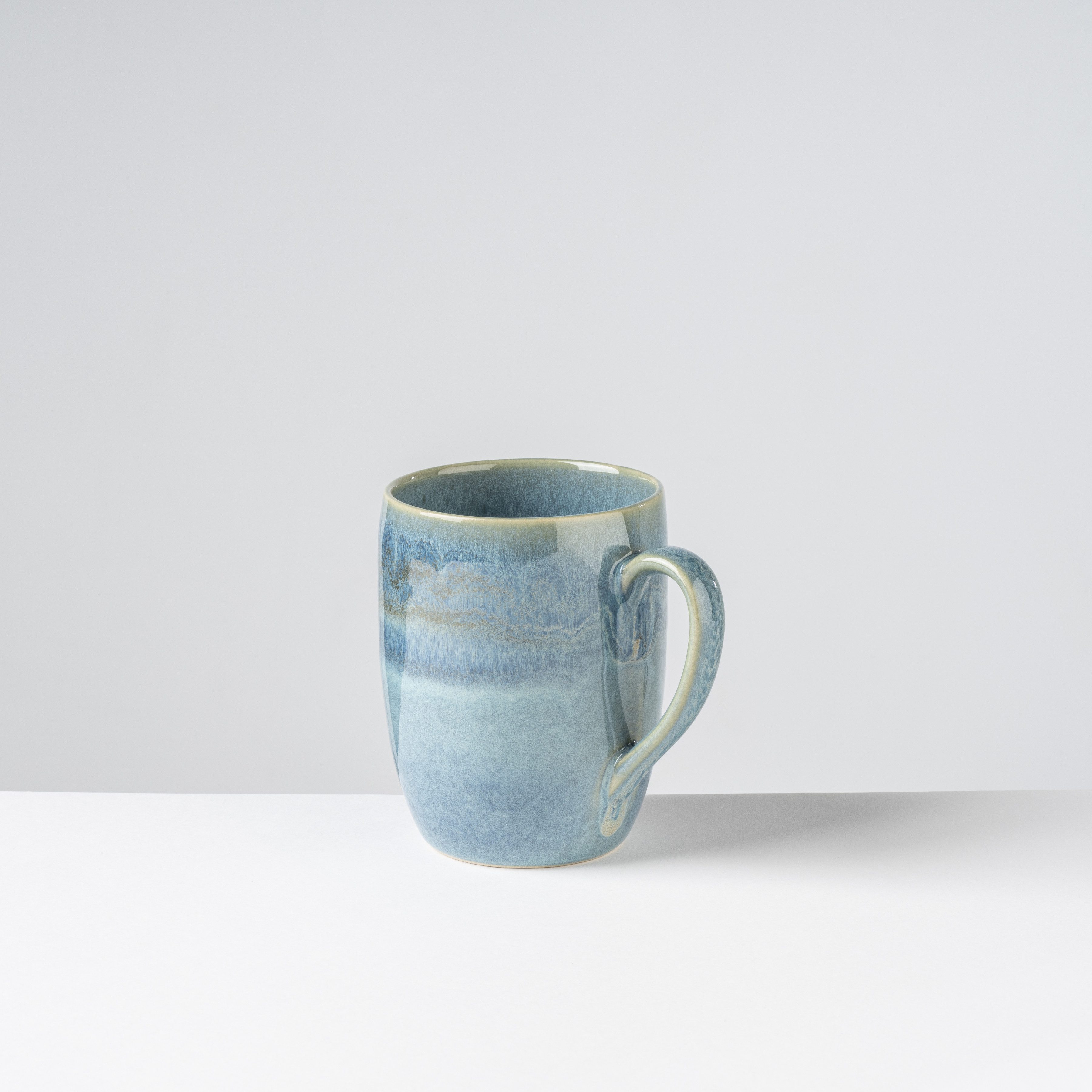 Gipfelstück Becher Tiefer See, 4-tlg., Steinzeug, Scandi-Style, Reaktivglasur, jedes Stück ein Unikat, 4-teilig