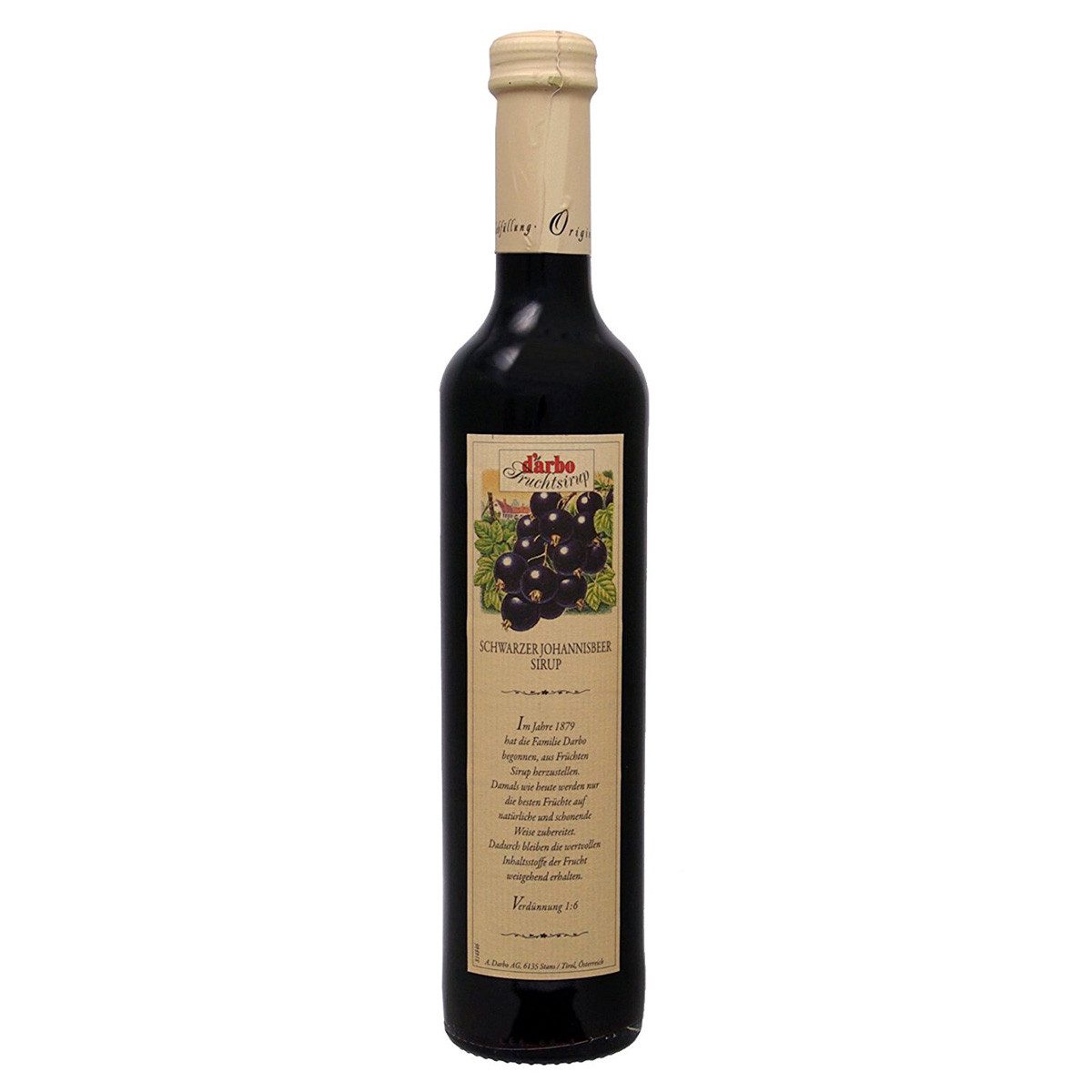 darbo Getränke-Sirup, Darbo Schwarzer Johannisbeer Sirup Johannisbeersaftkonzentrat 500ml