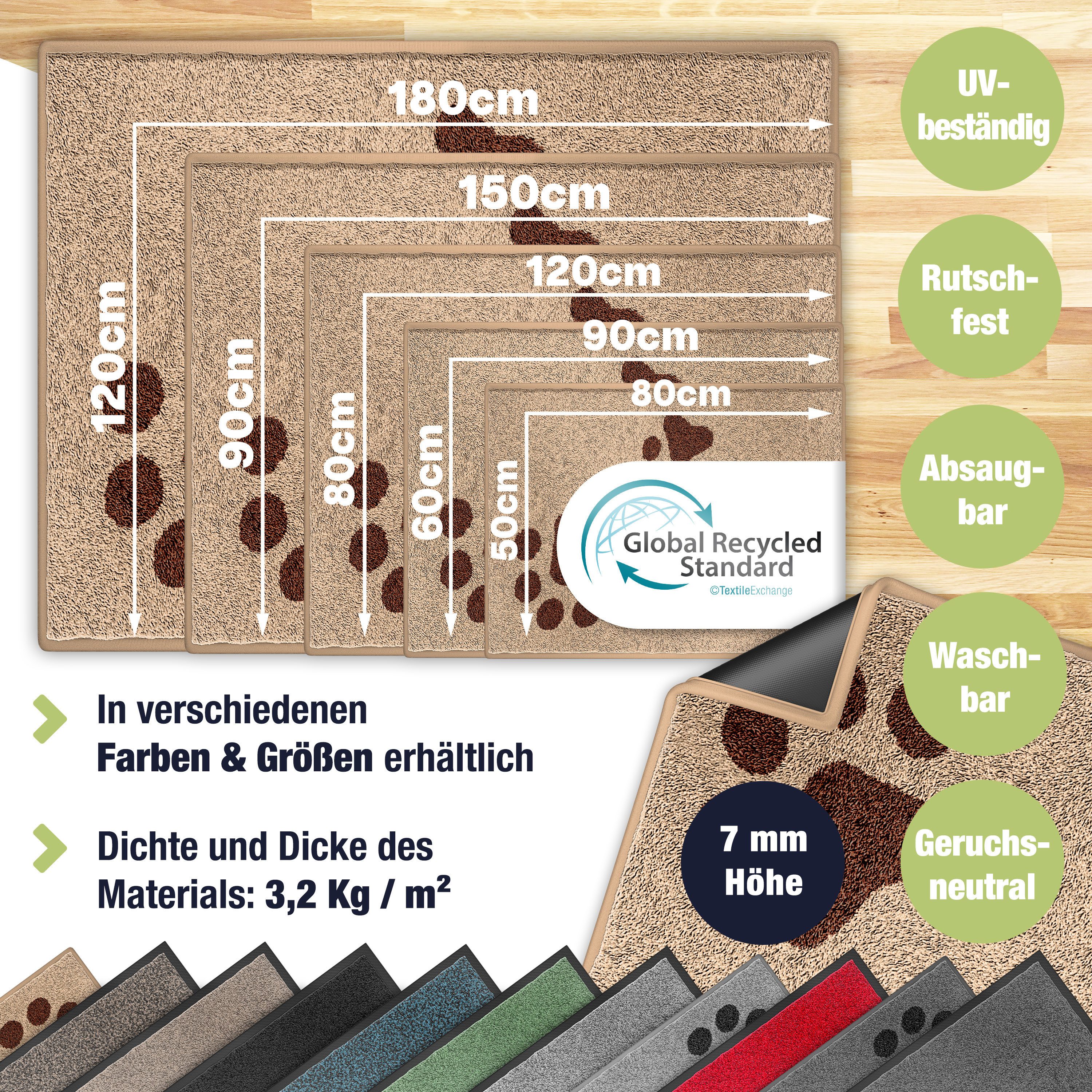 KESSER Fußmatte Schmutzfangmatte rutschfest für Innen- & Außenbereich, Höhe günstig online kaufen